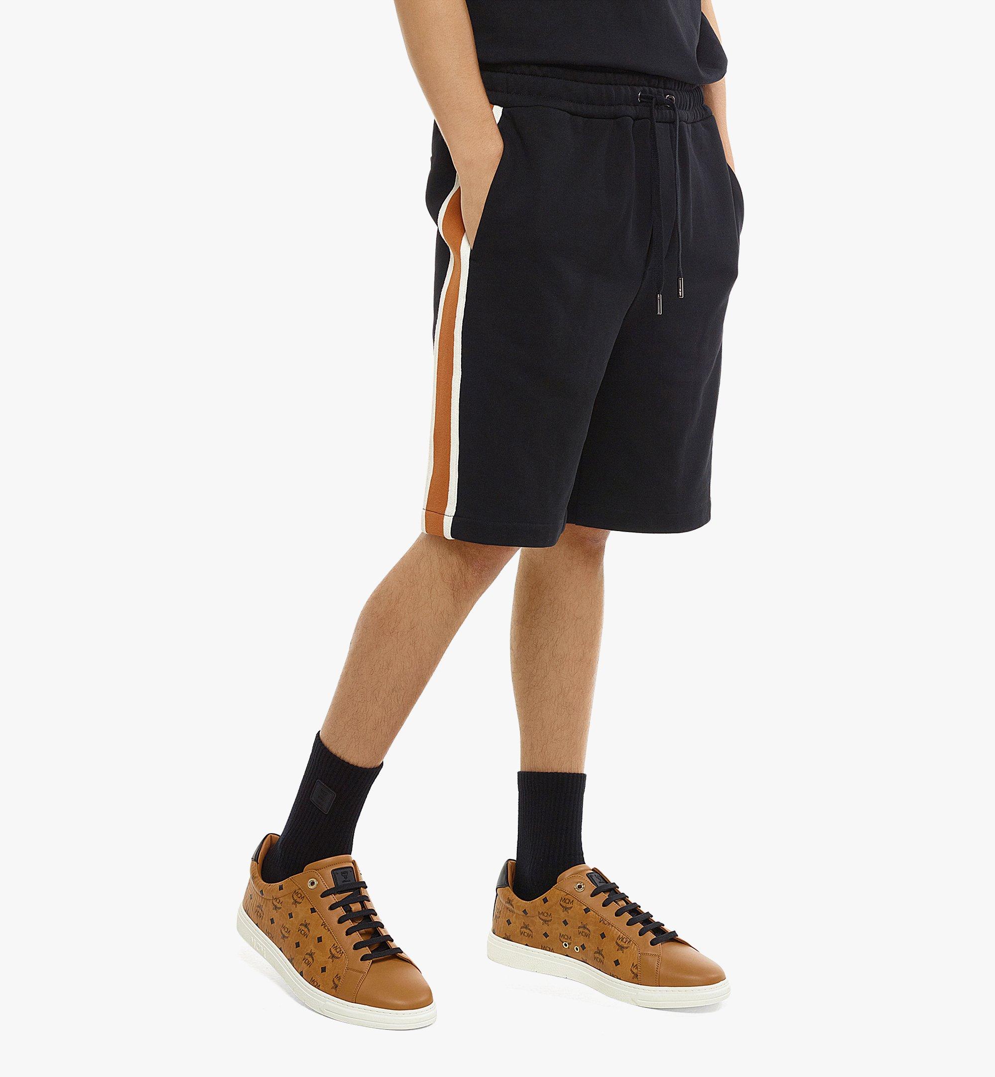 MCM Men’s Classic Logo Track Shorts in Organic Cotton Black MHPCSMM06BK00M Alternate View 2