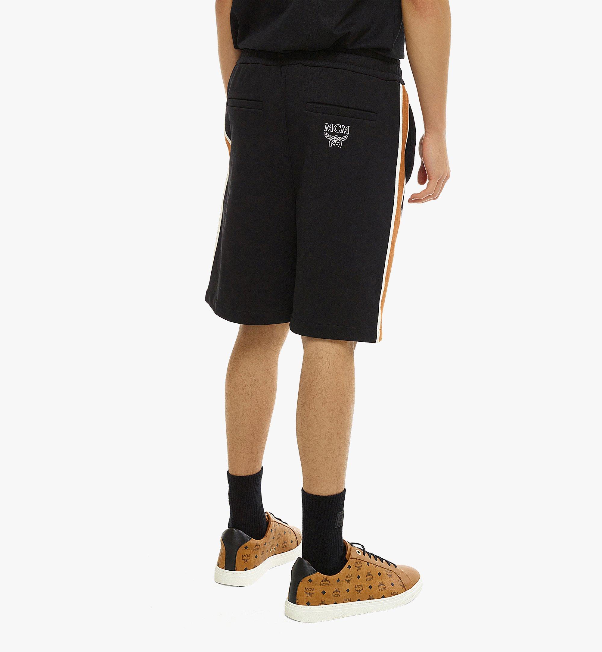 MCM Men’s Classic Logo Track Shorts in Organic Cotton Black MHPCSMM06BK00M Alternate View 2