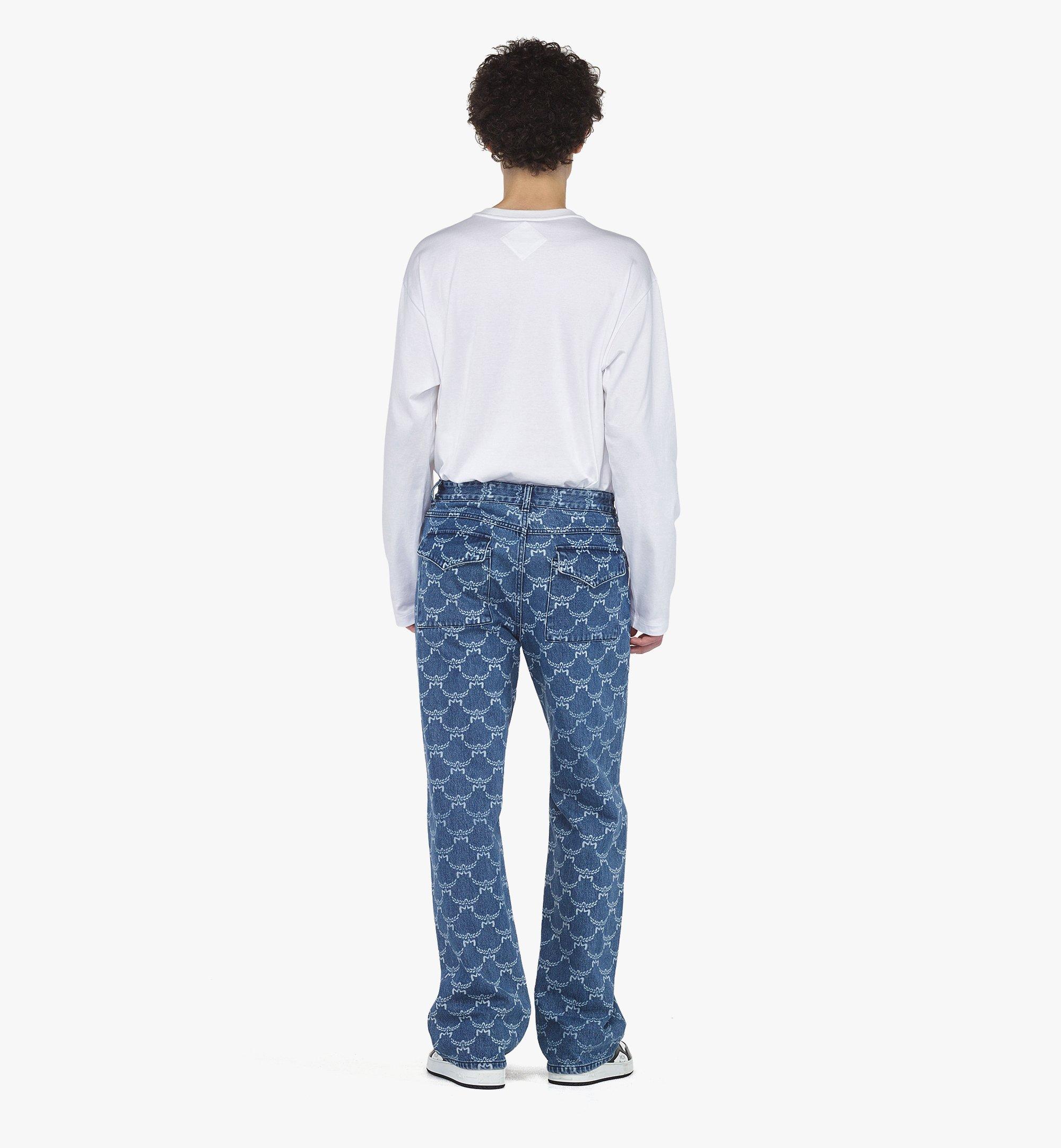MCM Lauretos Monogram Denim Jeans Blue MHPEAMM02LI046 Alternate View 5