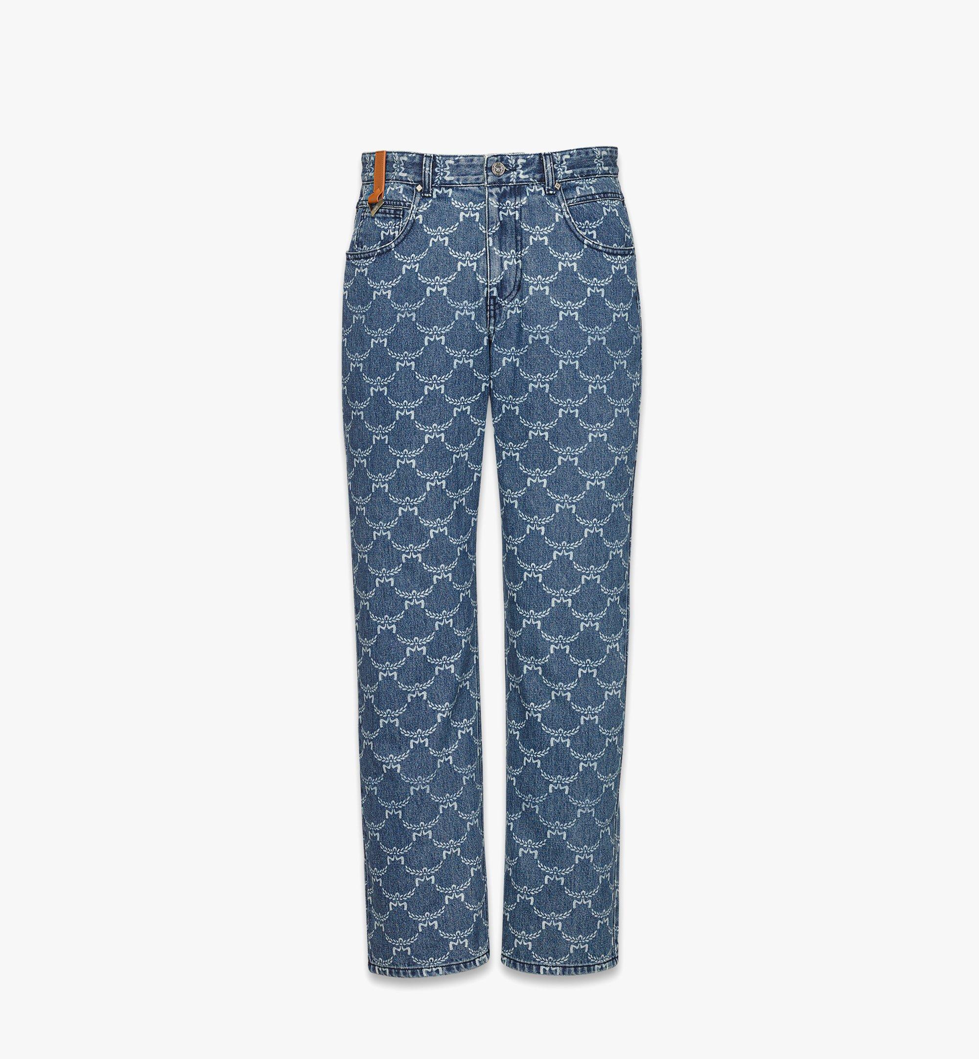 MCM Lauretos Monogram Denim Jeans Purple MHPEAMM02LI052 Alternate View 1