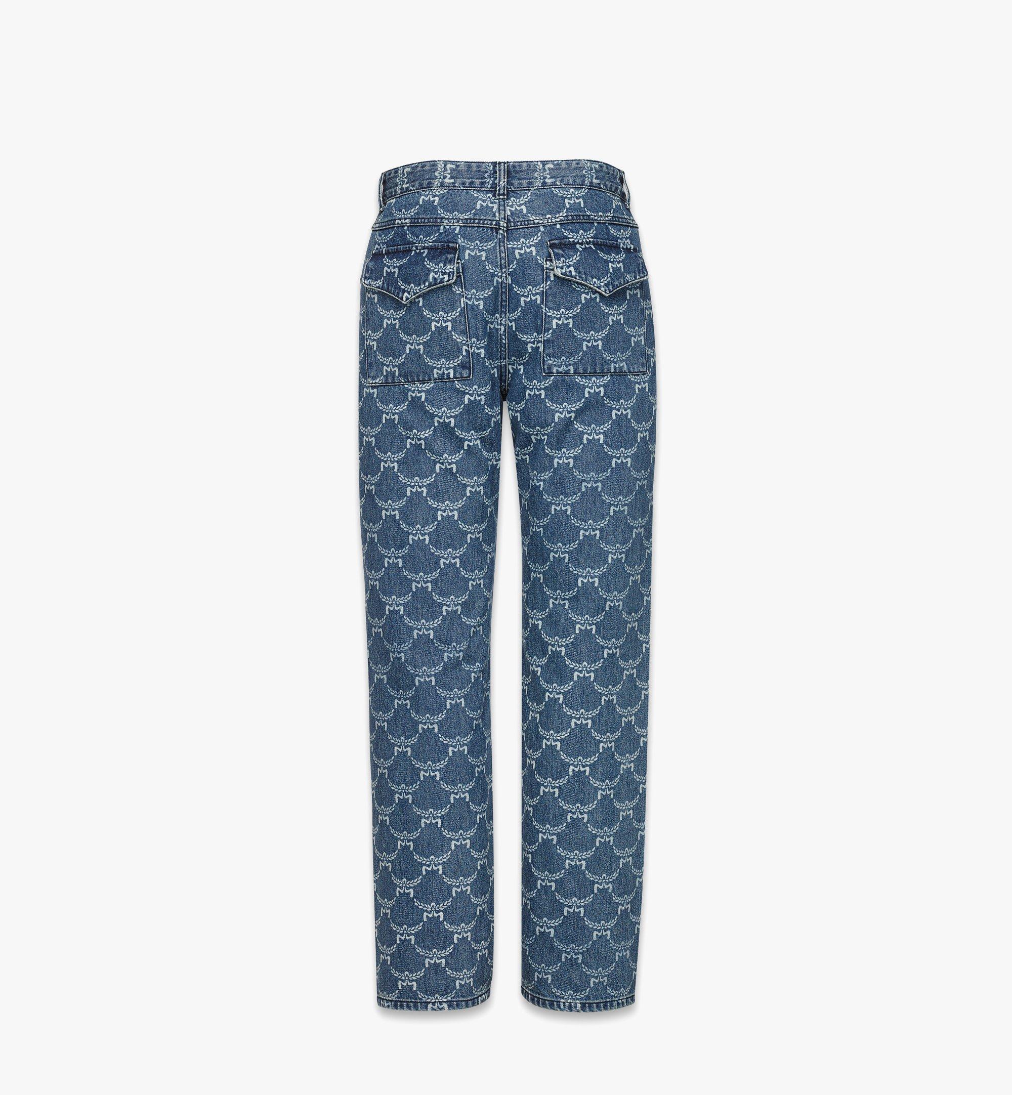 MCM Lauretos Monogram Denim Jeans Purple MHPEAMM02LI052 Alternate View 1