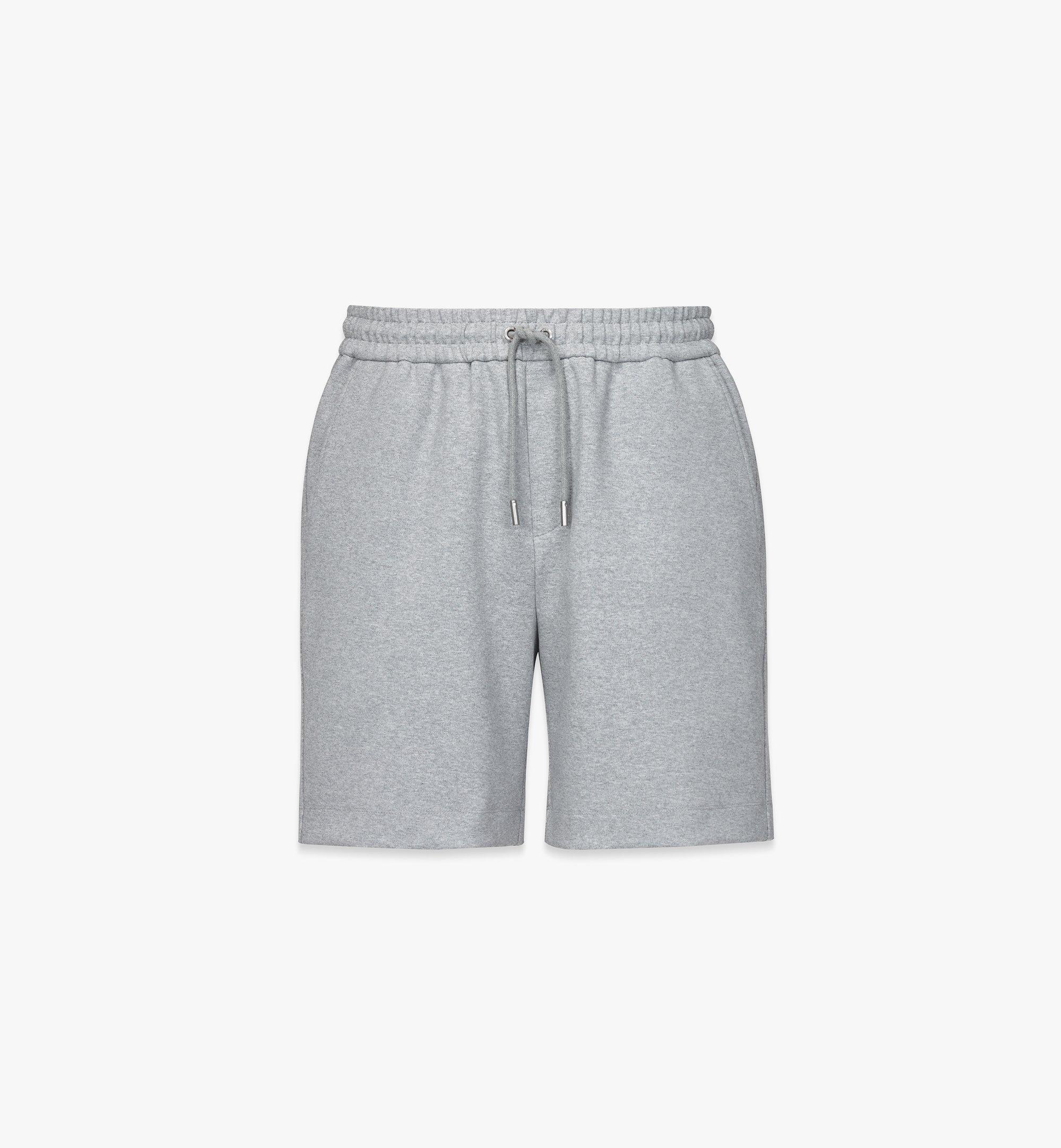 Mcm Essential Logo Ponte Shorts In Melange Grey