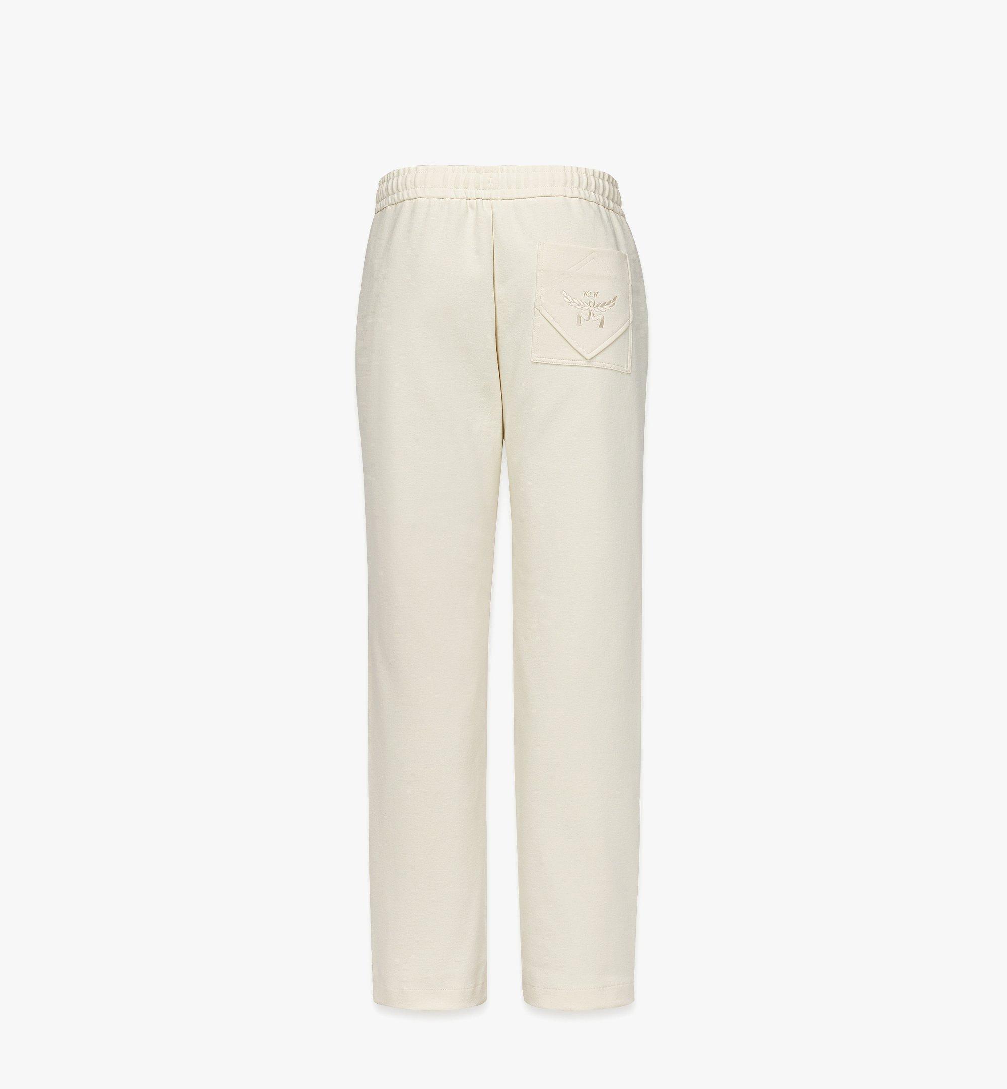 MCM Essential Logo Ponte Track Pants White MHPESBC02WI00M Alternate View 1
