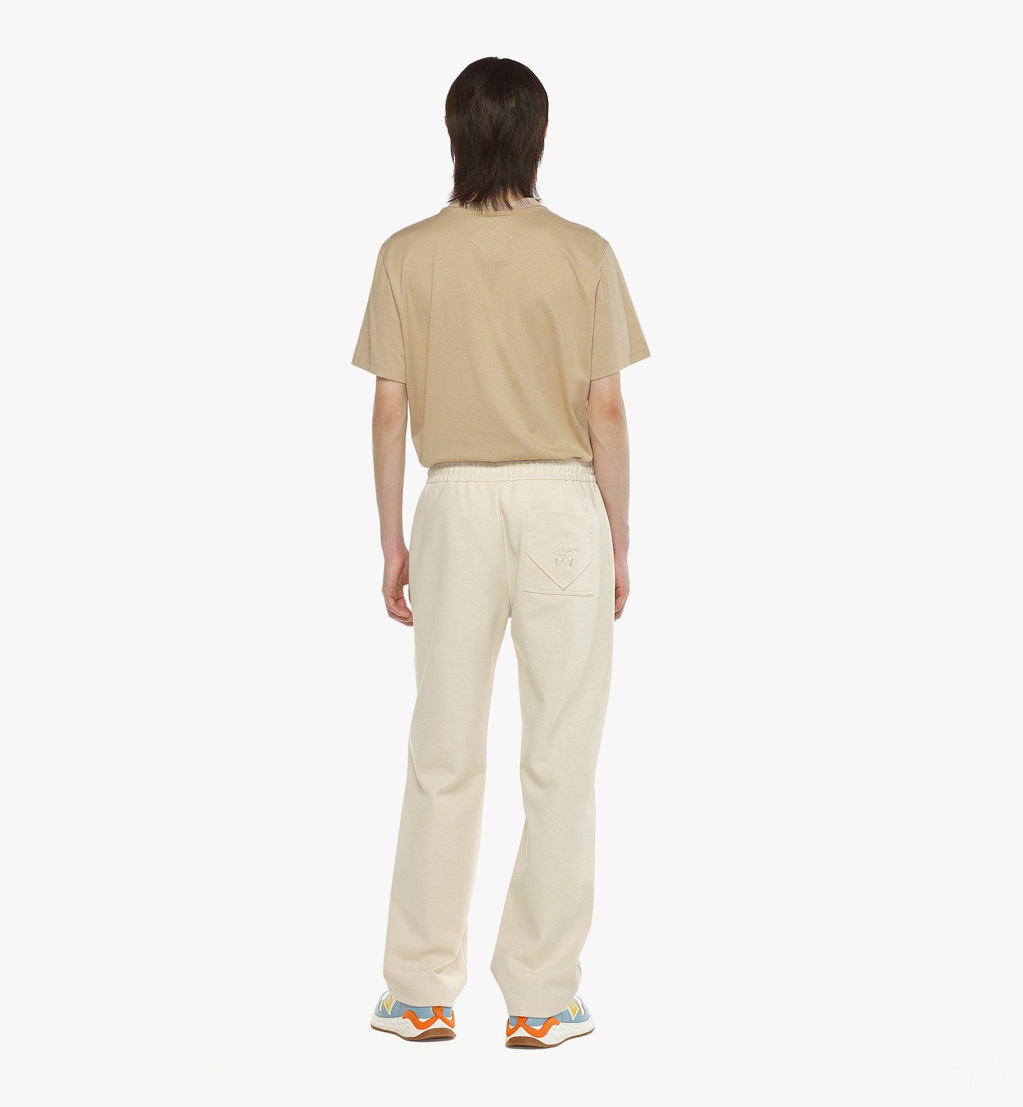 MCM Essential Logo Ponte Track Pants White MHPESBC02WI00M Alternate View 3