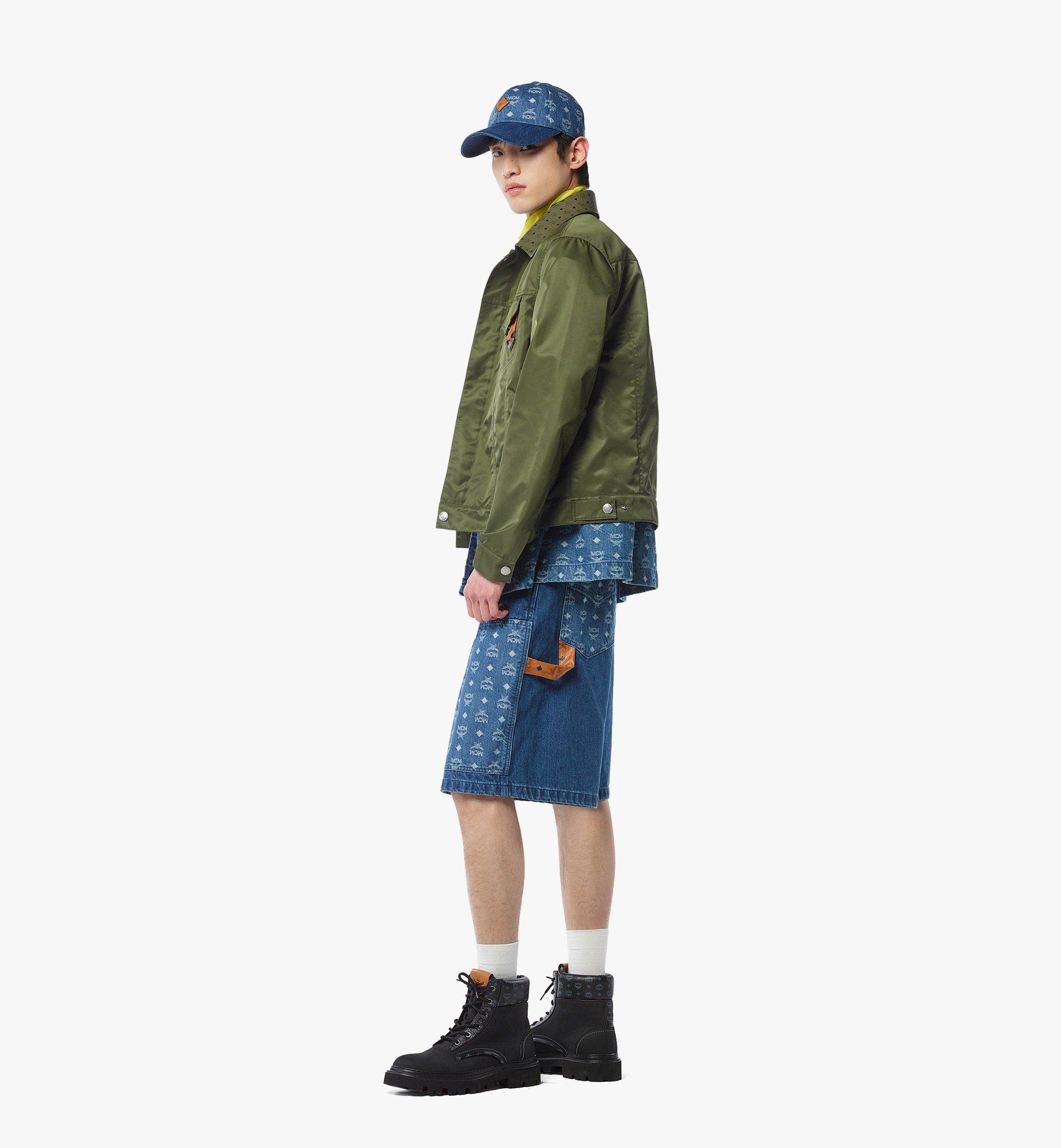 MCM Monogram Shorts in Denim Jacquard Blue MHPFAMM01HD050 Alternate View 2