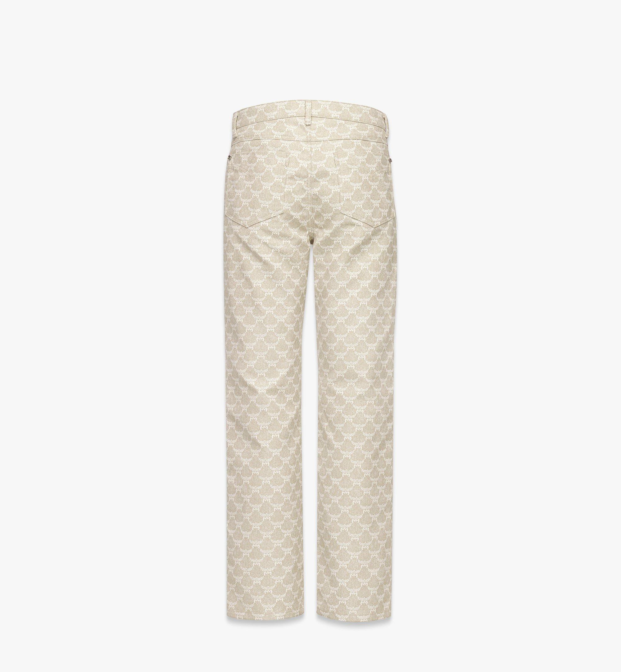 MCM Pantalon Lauretos en denim jacquard Beige MHPFSMM03I9046 Plus de photos 1