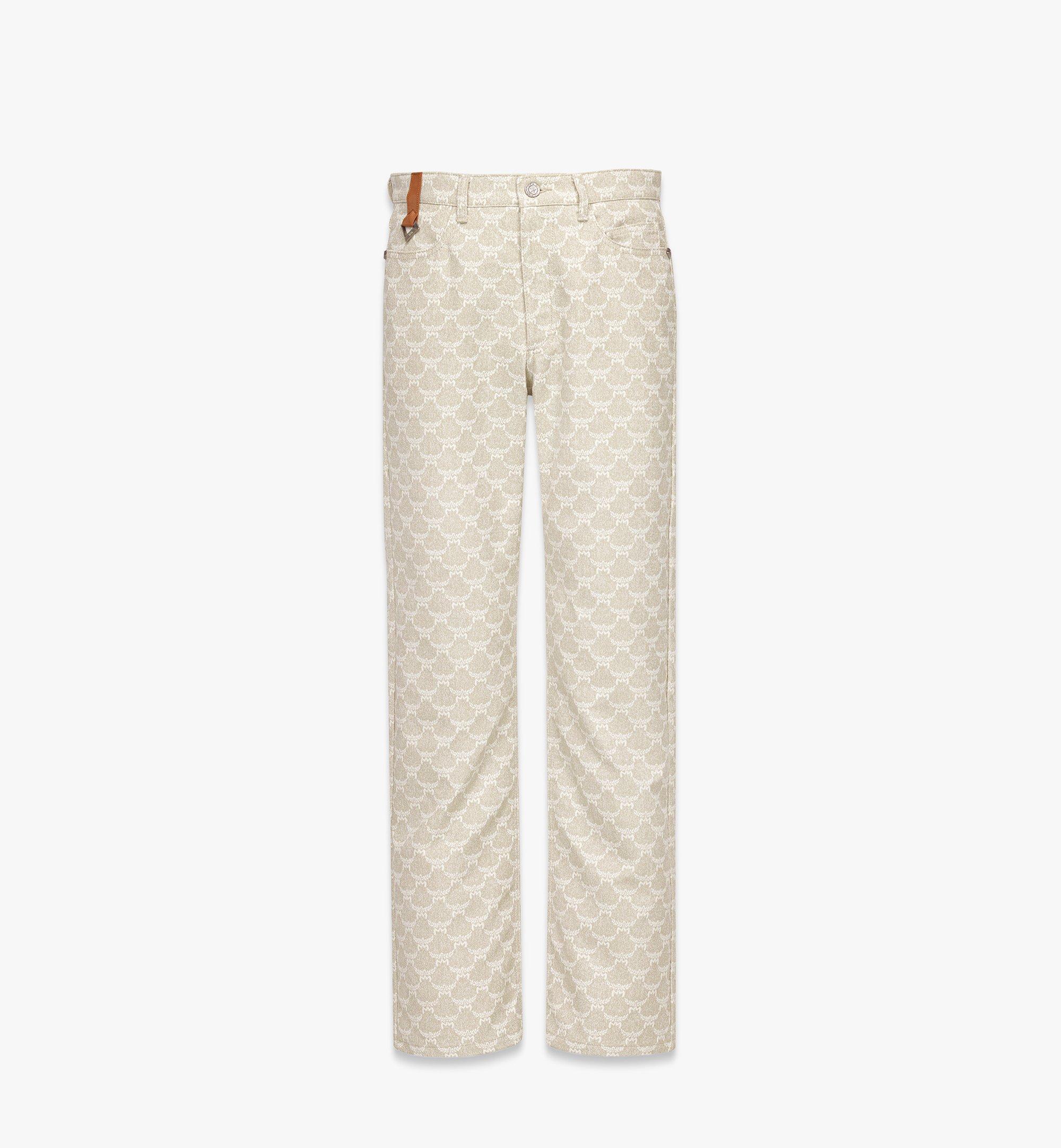 MCM Hose Lauretos in Denim-Jacquard Beige MHPFSMM03I9048 Noch mehr sehen 1