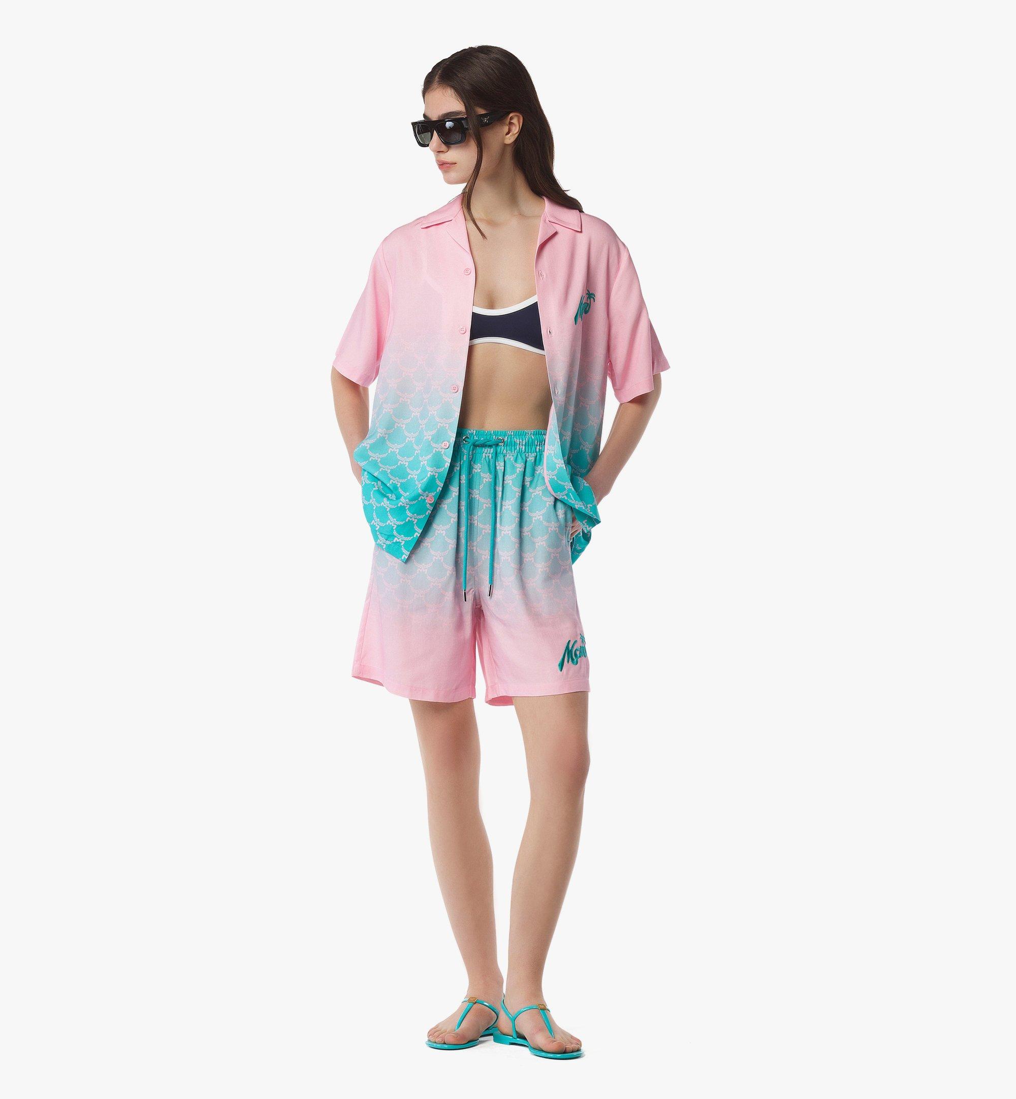 MCM MCM x SNIPES Gradation Monogram Shorts Blue MHPFSMM071B00M Alternate View 4
