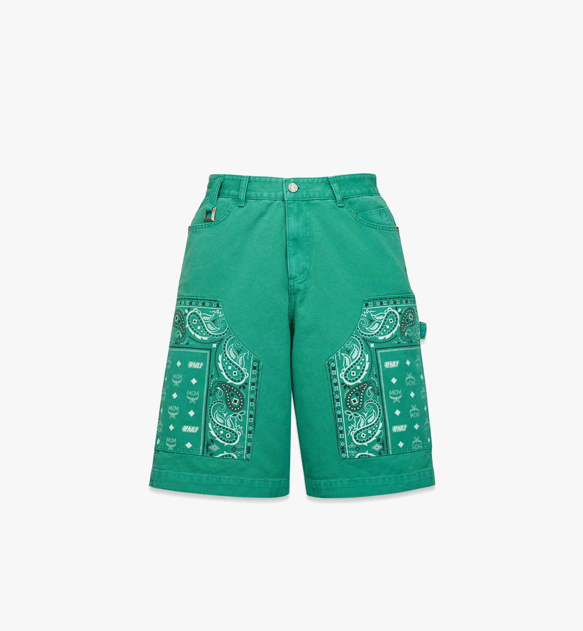MCM X KASINA Bandana Monogram Shorts in Denim Jacquard