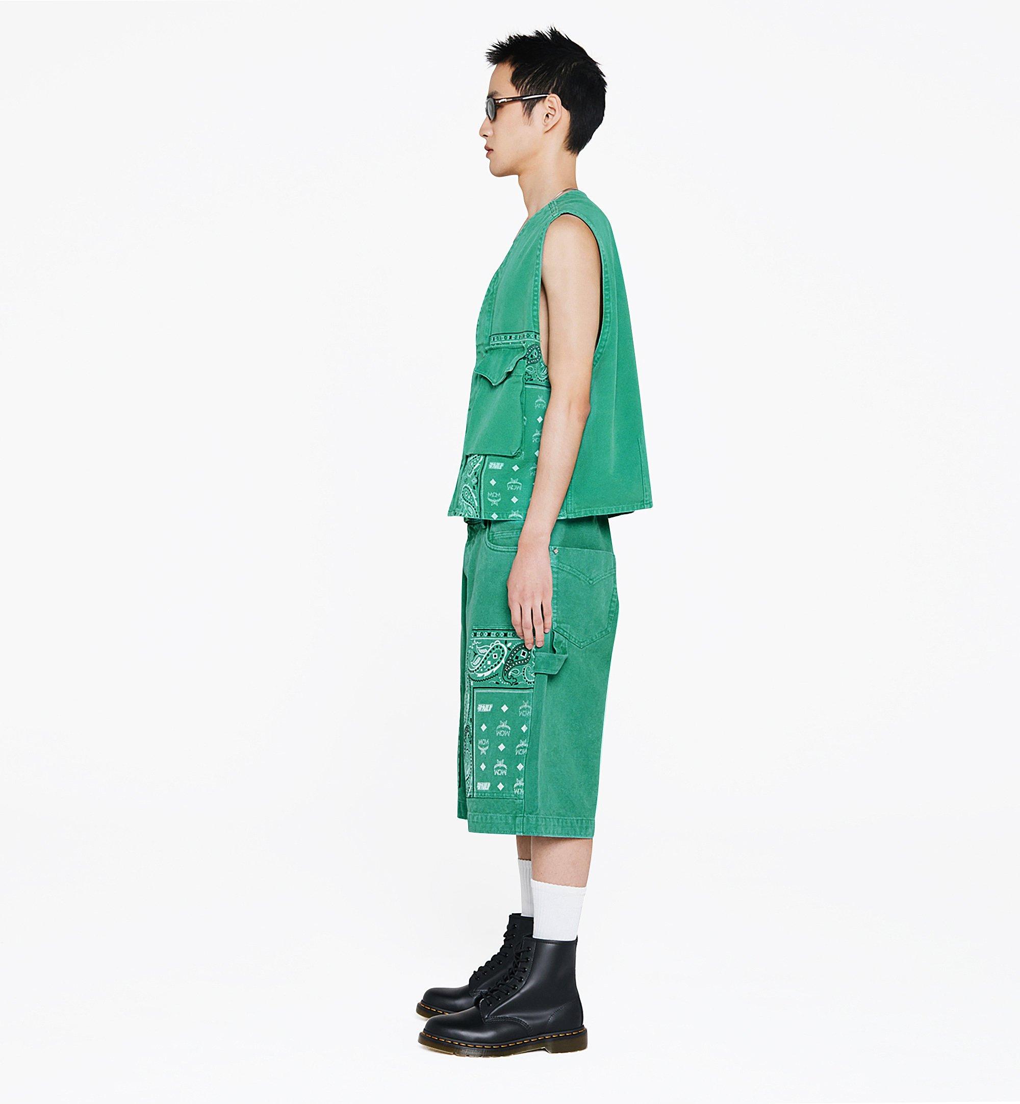 MCM X KASINA Bandana Monogram Shorts in Denim Jacquard