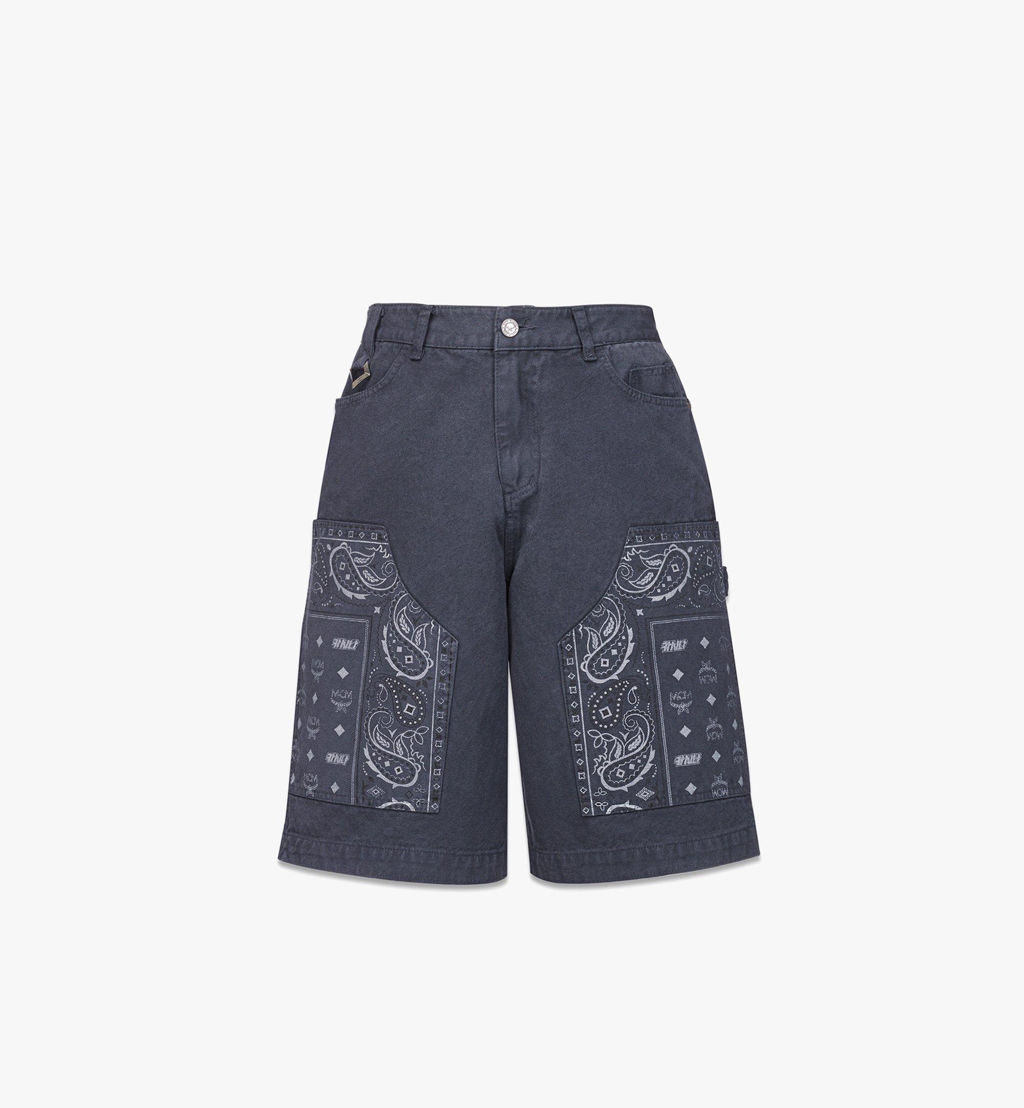 MCM X KASINA Bandana Monogram Shorts in Denim Jacquard