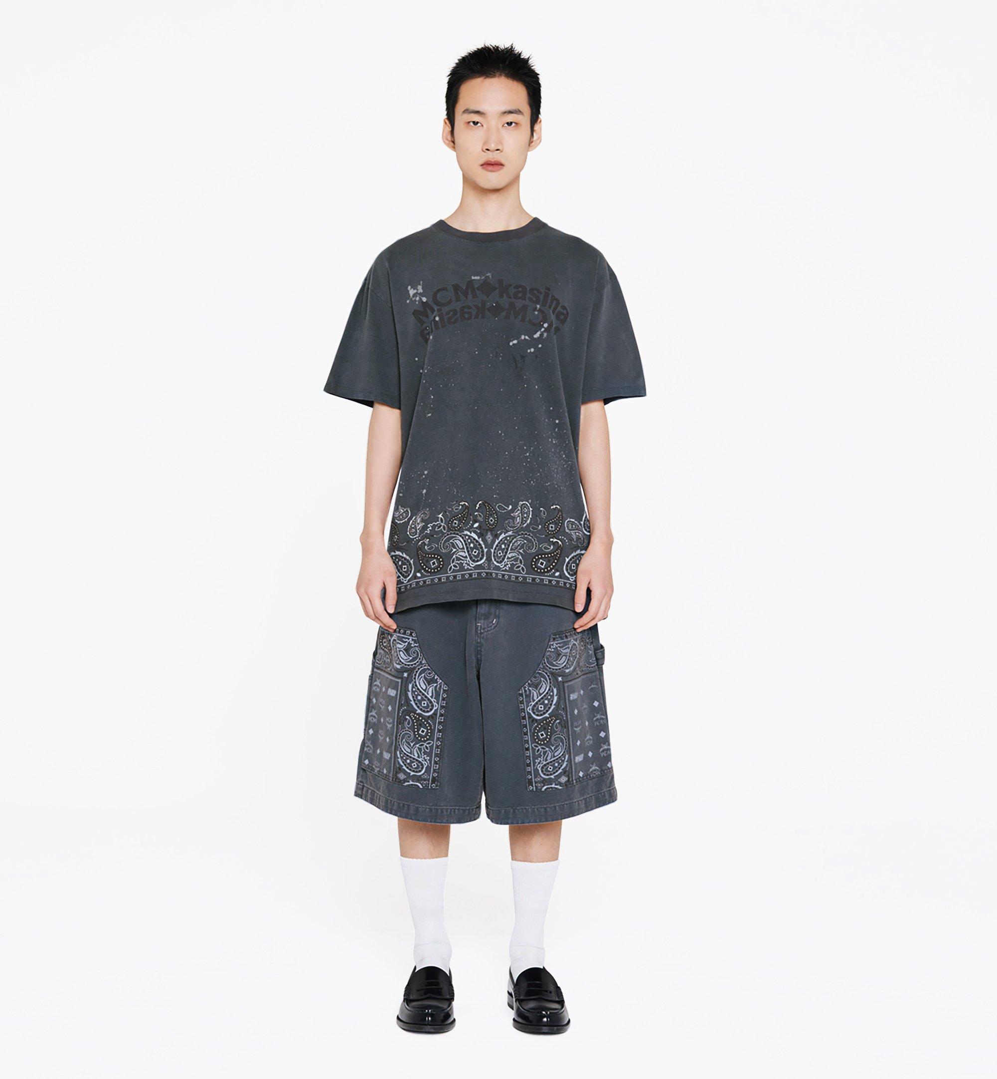 MCM MCM X KASINA Bandana Monogram Shorts in Denim Jacquard  MHPFSMM09V500L Alternate View 2