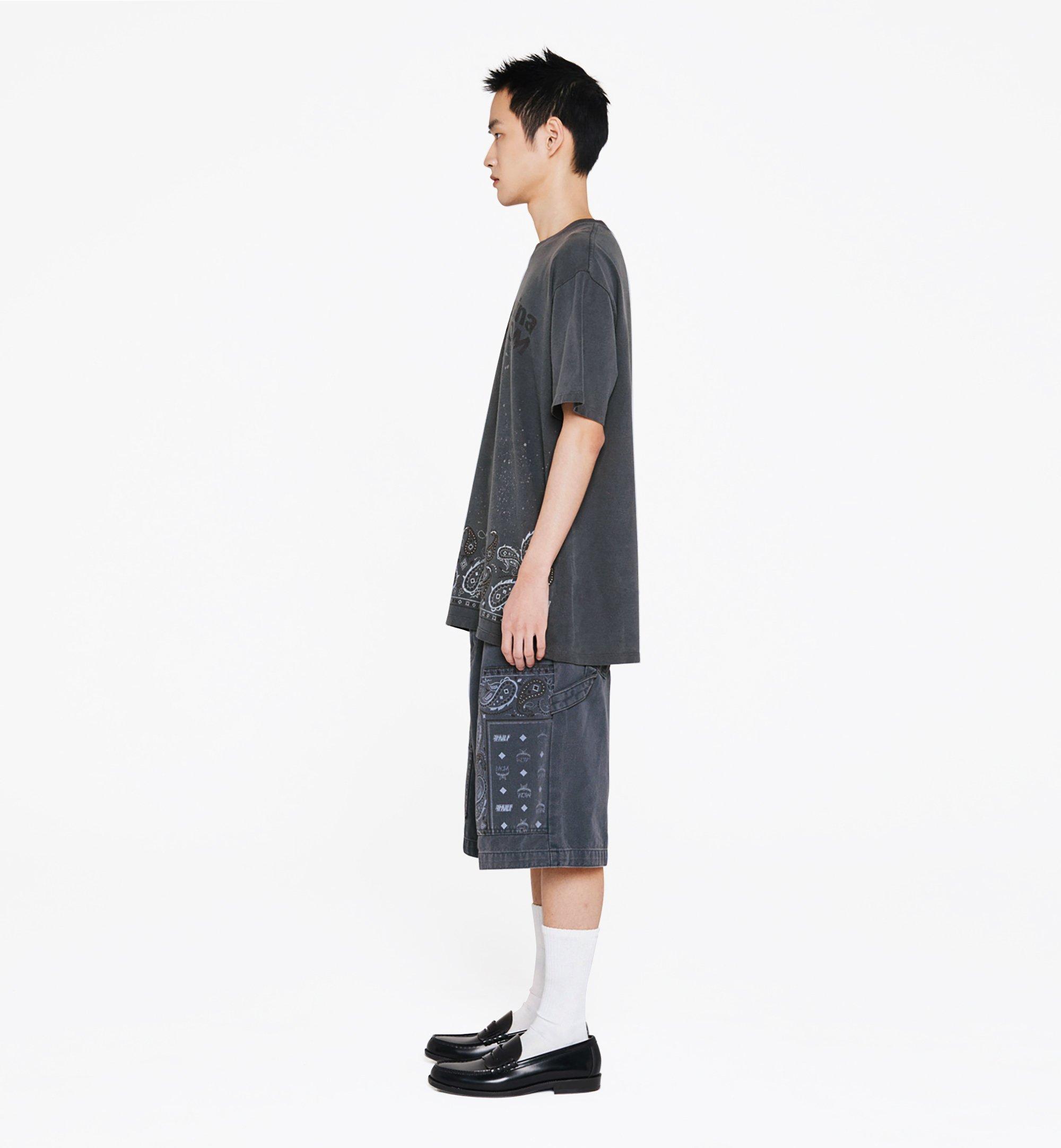 MCM MCM X KASINA Bandana Monogram Shorts in Denim Jacquard  MHPFSMM09V500L Alternate View 2