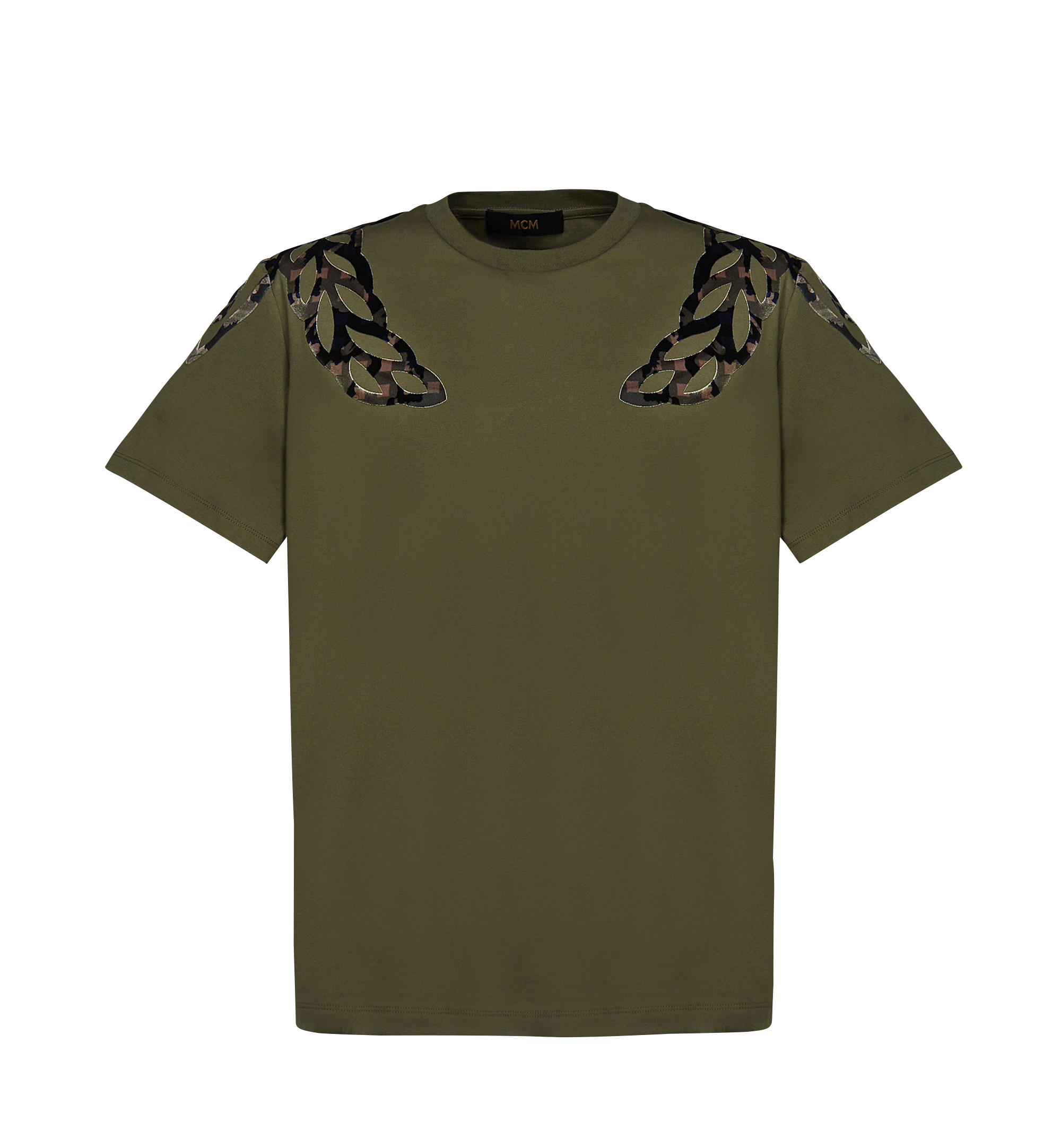 MCM Men's Classic Camo Logo T-Shirt GREEN MHT7AMM11GX00L Alternate View 1