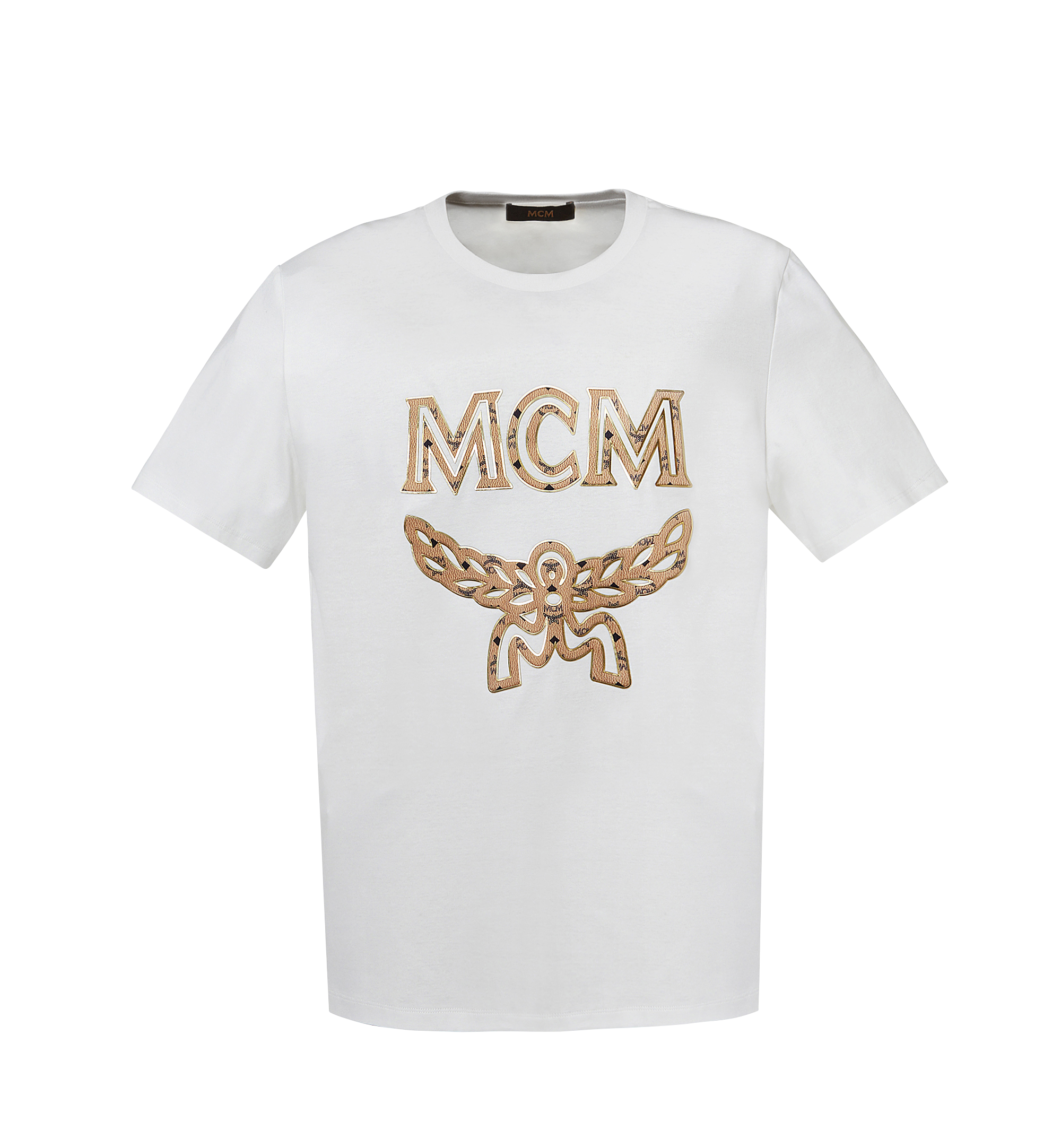 MCM Men's Classic Logo T-Shirt BEIGE MHT8SMM10WIXXL Alternate View 1
