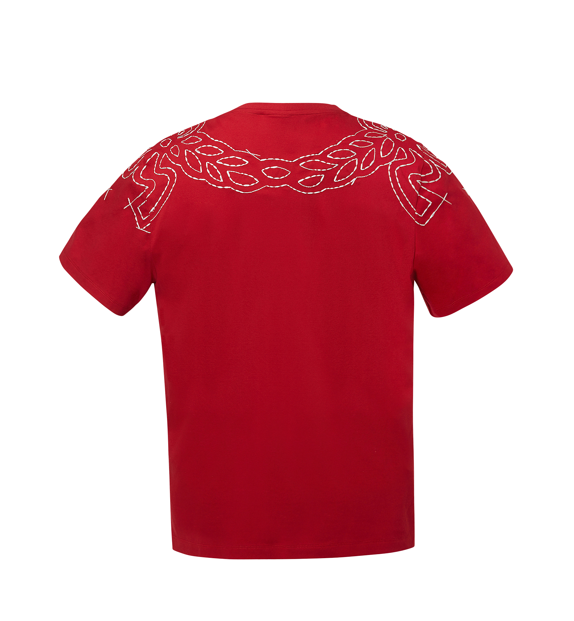 MCM Men's Laurel Stitch T-Shirt Red MHT8SMM21RU0XL Alternate View 2