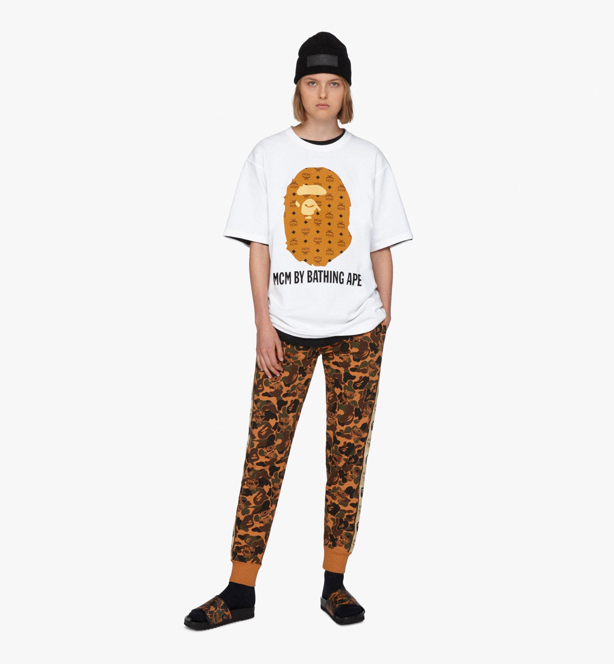 Large MCM x BAPE Ape Head T-Shirt COGNAC | MCM ®FR