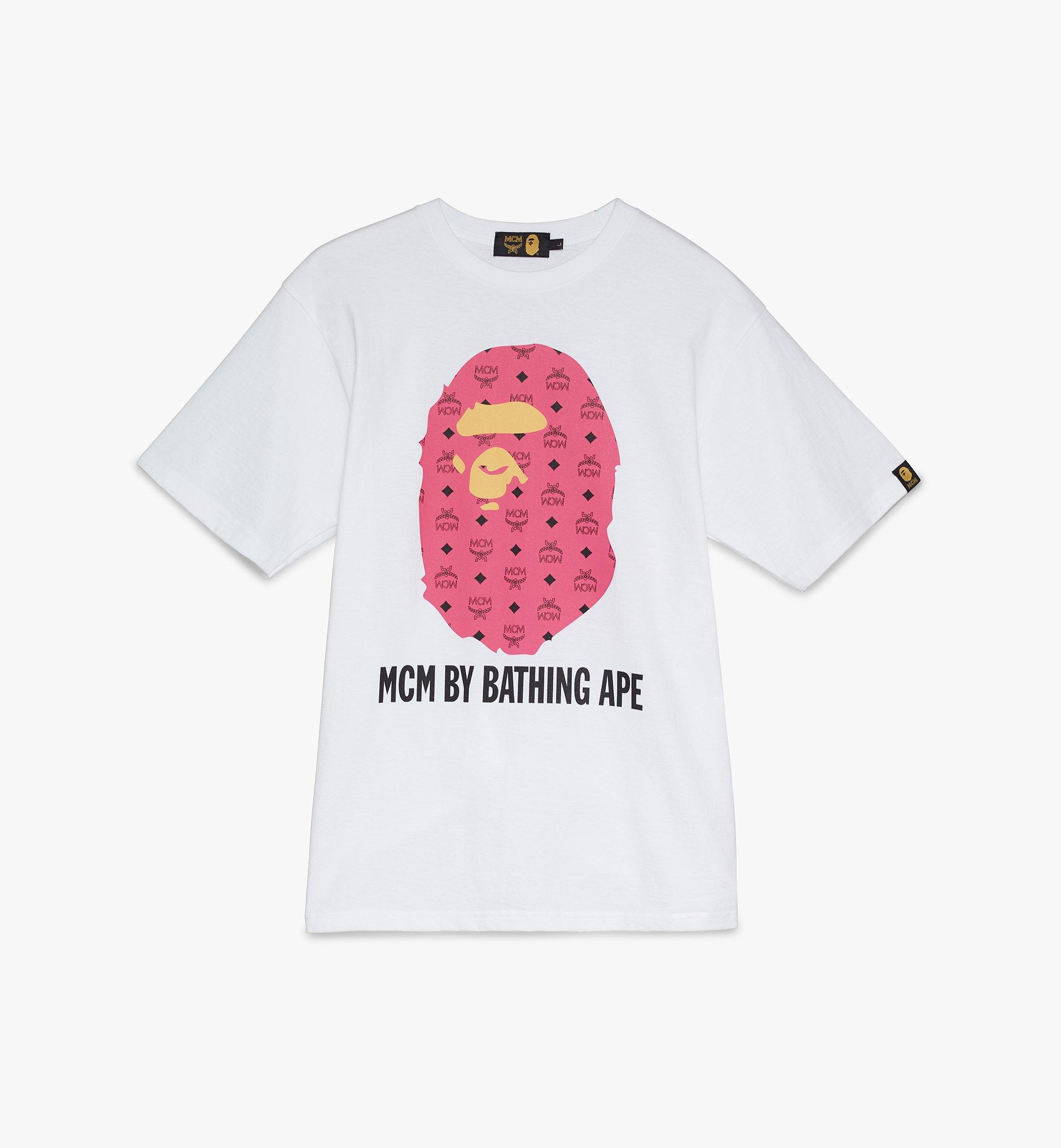 Large MCM x BAPE Ape Head T-Shirt RUBY RED | MCM ®DE