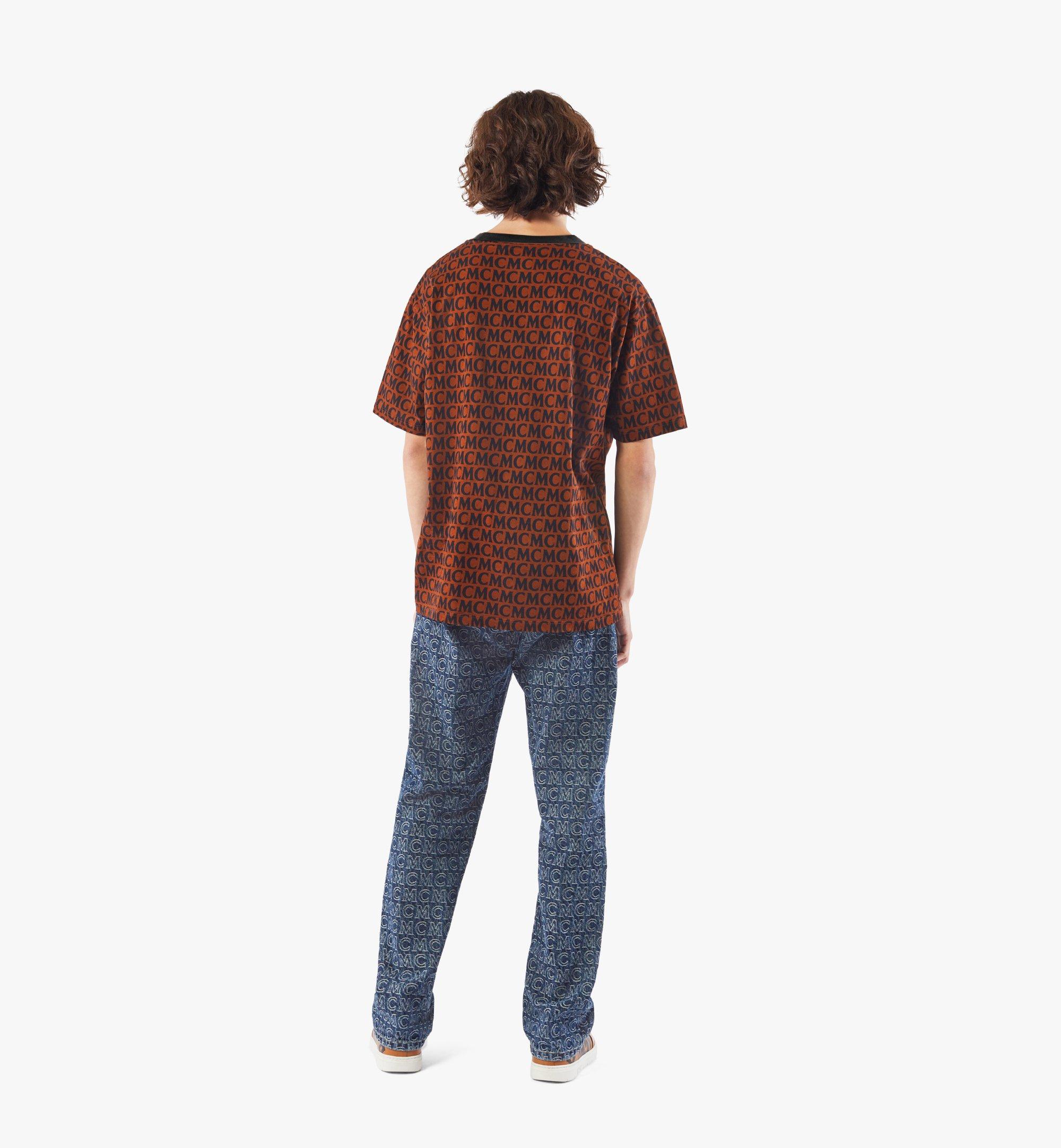 MCM Men's MCM Monogram Print T-Shirt in Organic Cotton Brown MHTAAMD01C400S Alternate View 2