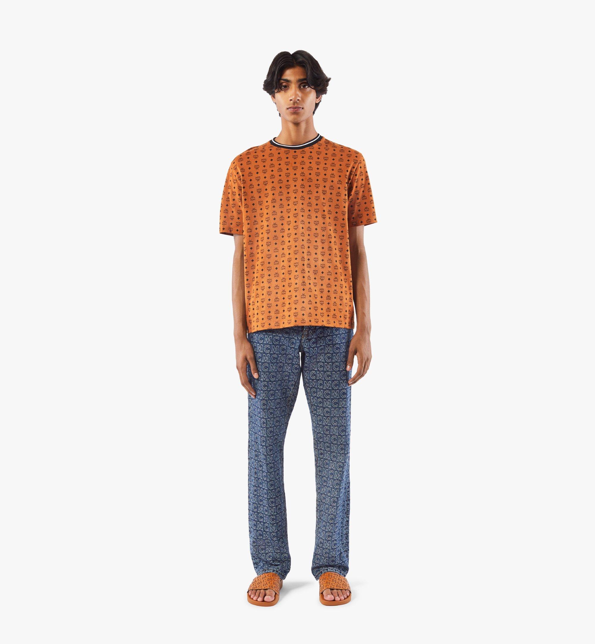 MCM Visetos Print T-Shirt in Organic Cotton Cognac MHTAAMM05CO00S Alternate View 3