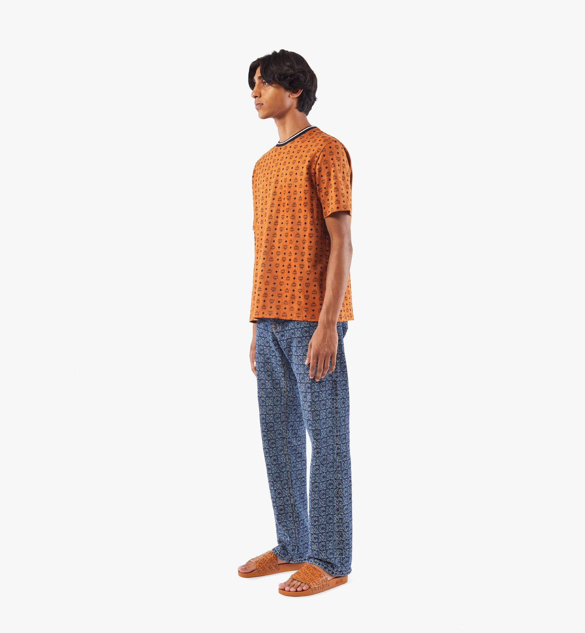 MCM Visetos Print T-Shirt in Organic Cotton Cognac MHTAAMM05CO00S Alternate View 2