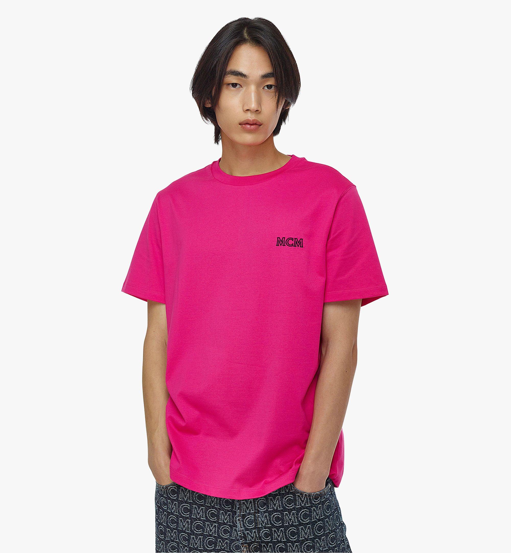 MCM Men’s MCM Essentials Logo T-Shirt in Organic Cotton Pink MHTBABC01QW00L Alternate View 2