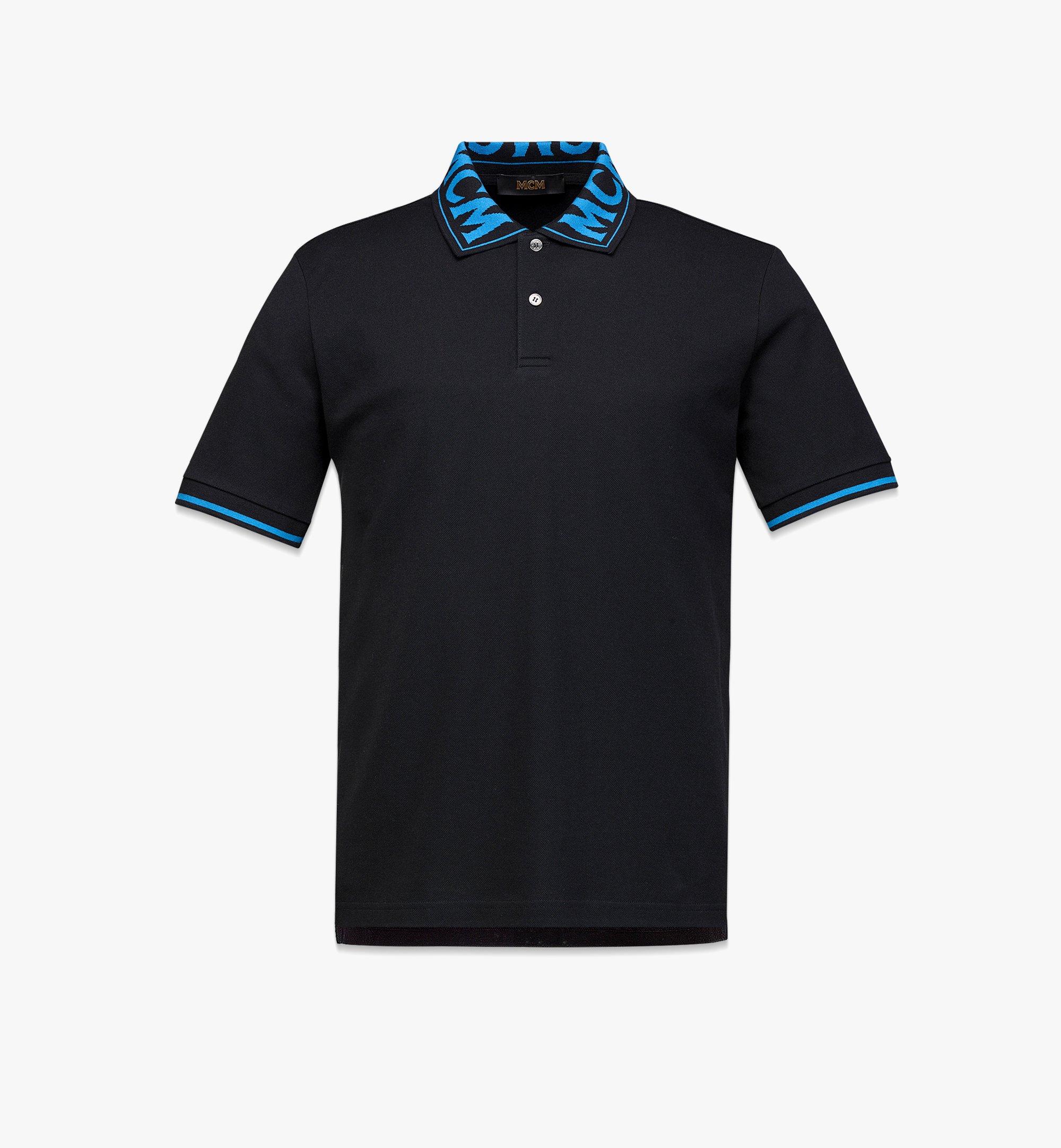 Large Men’s Logo Polo Shirt in Cotton Piqué Blue | MCM ®US