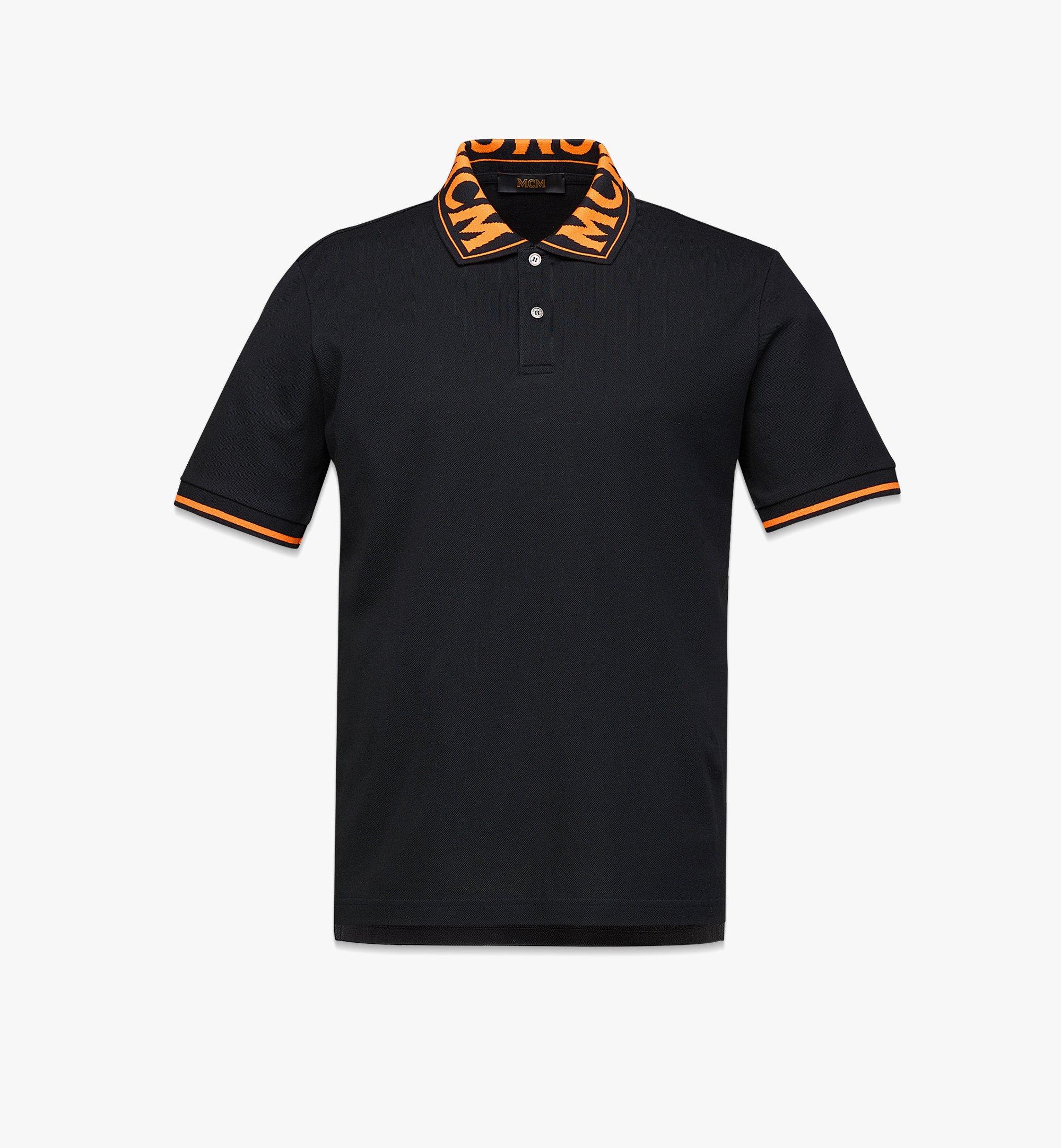 MCM Men’s Logo Polo Shirt in Cotton Piqué Orange MHTBAMM04O900S Alternate View 1