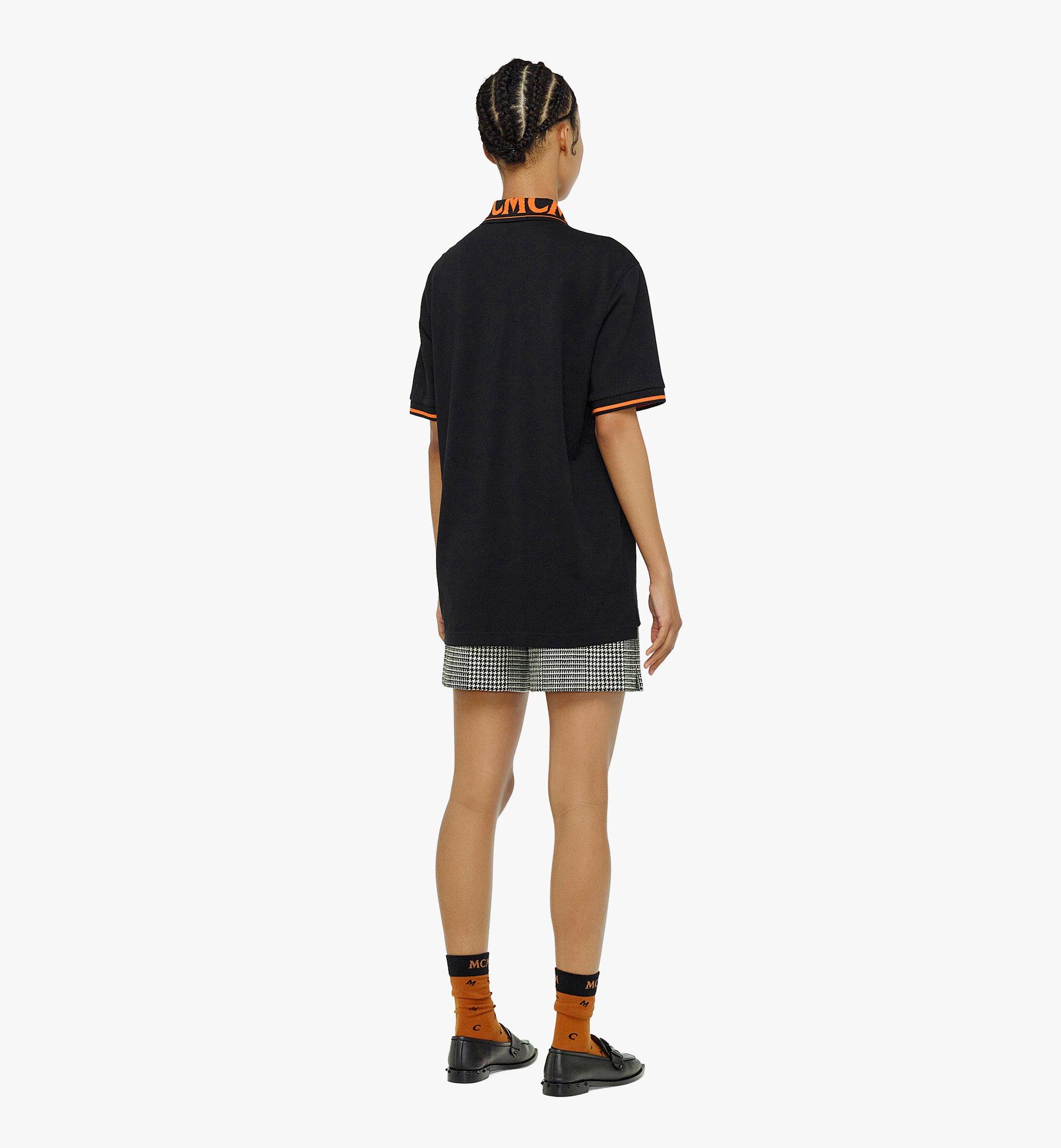 MCM Men’s Logo Polo Shirt in Cotton Piqué Orange MHTBAMM04O90XL Alternate View 4