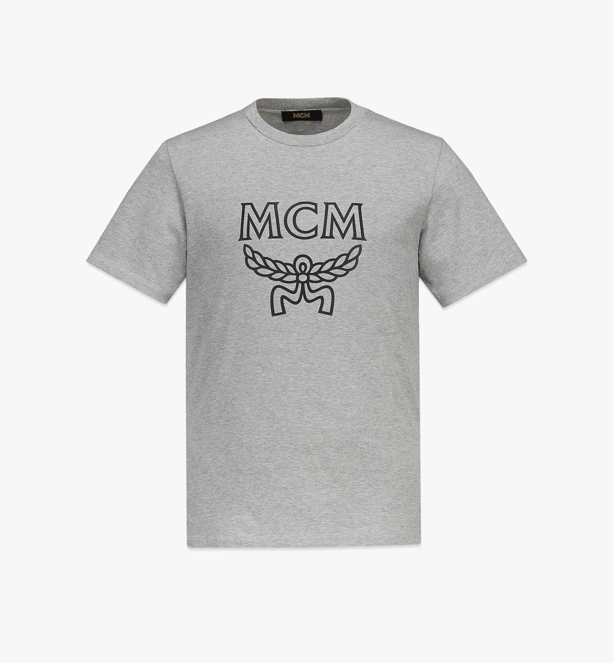MCM Men’s Classic Logo T-Shirt in Organic Cotton Grey MHTBSMM09EH00L Alternate View 1