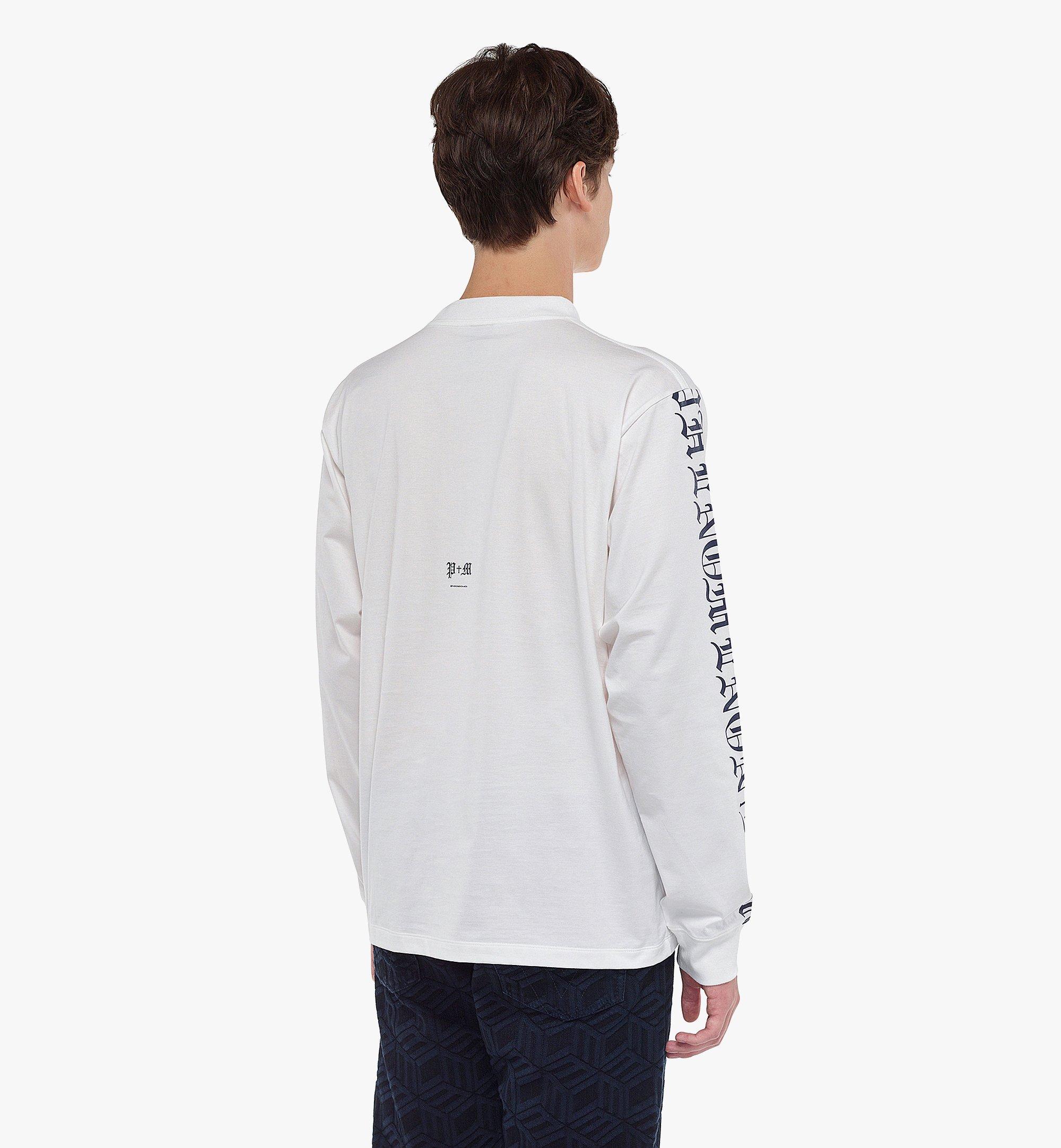 Large Men's PHENOMENON+MCM Logo Print Long Sleeve T-Shirt White | MCM ®CN