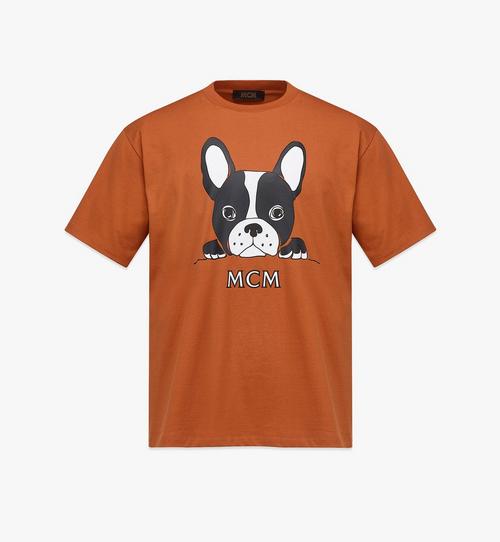 남성용 오가닉 코튼 M Pup 그래픽 프린트 티셔츠