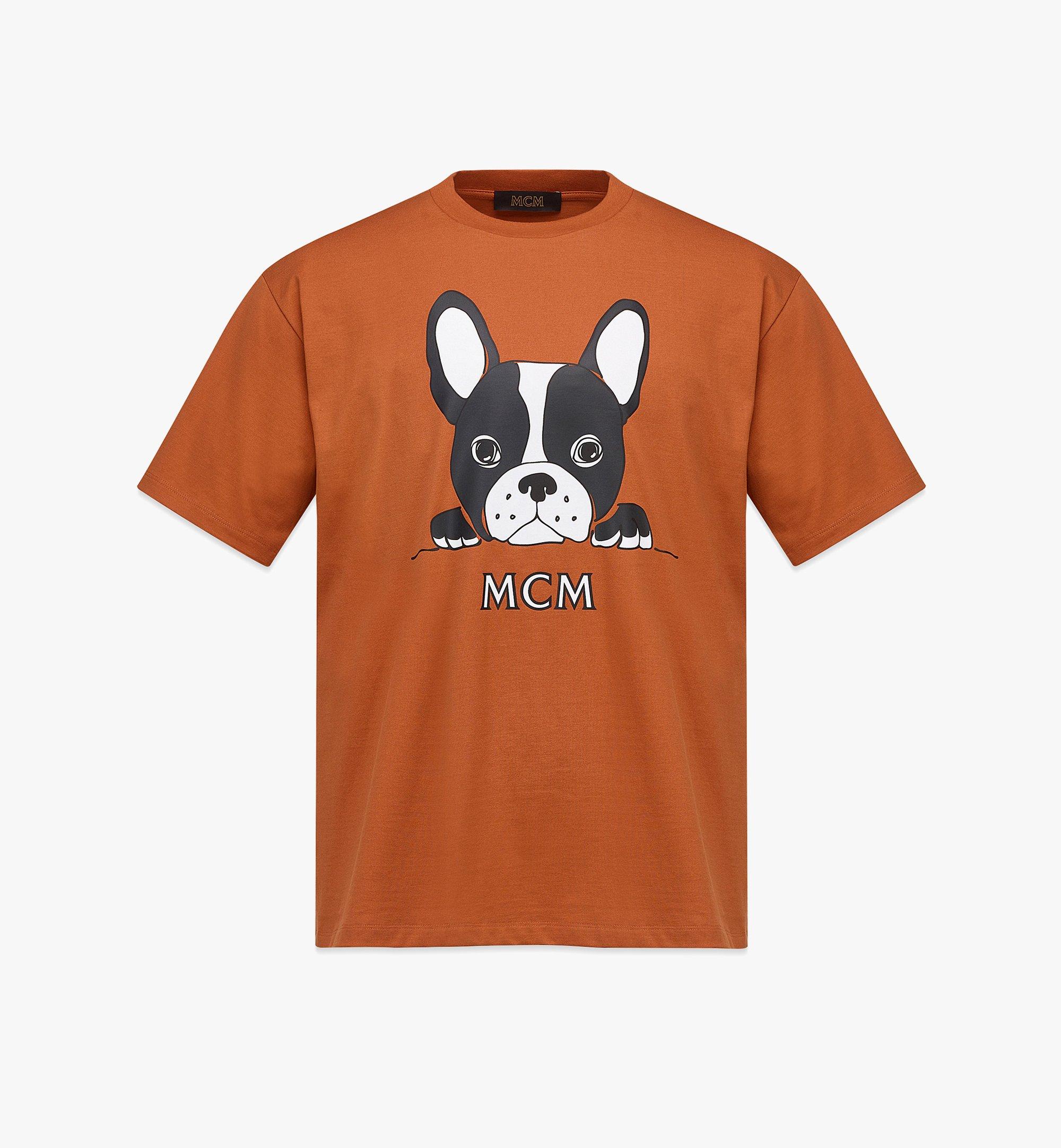 MCM Men’s M Pup Graphic Print T-Shirt in Organic Cotton Cognac MHTCAMM06CO00S 更多視圖 1