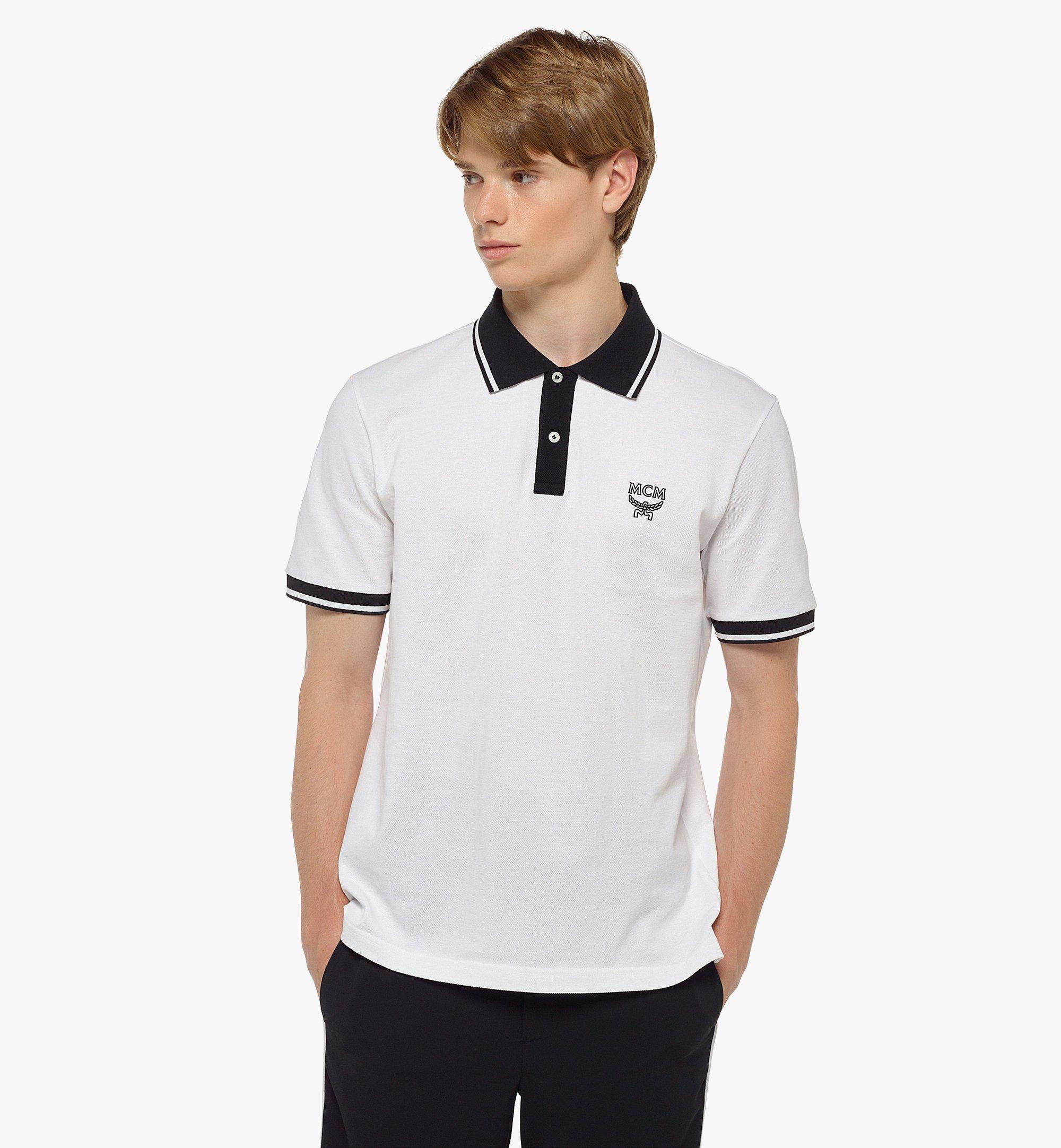 MCM Men’s Golf in the City Polo Shirt in Organic Cotton White MHTCAMM08WO00L Alternate View 2