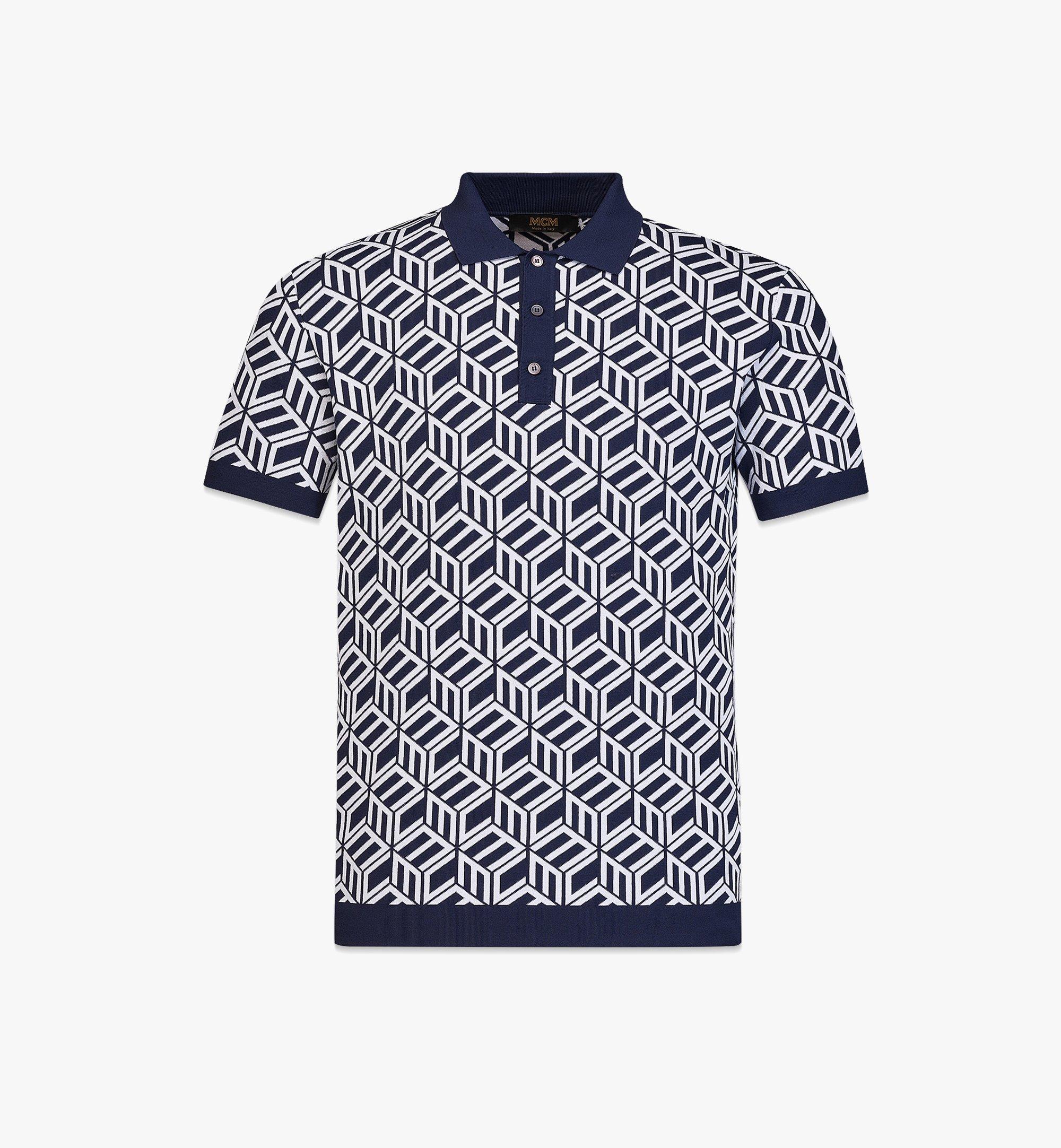 MCM 男士Cubic Monogram 针织Polo衫 Blue MHTCSCK03L32XL 更多视角 1