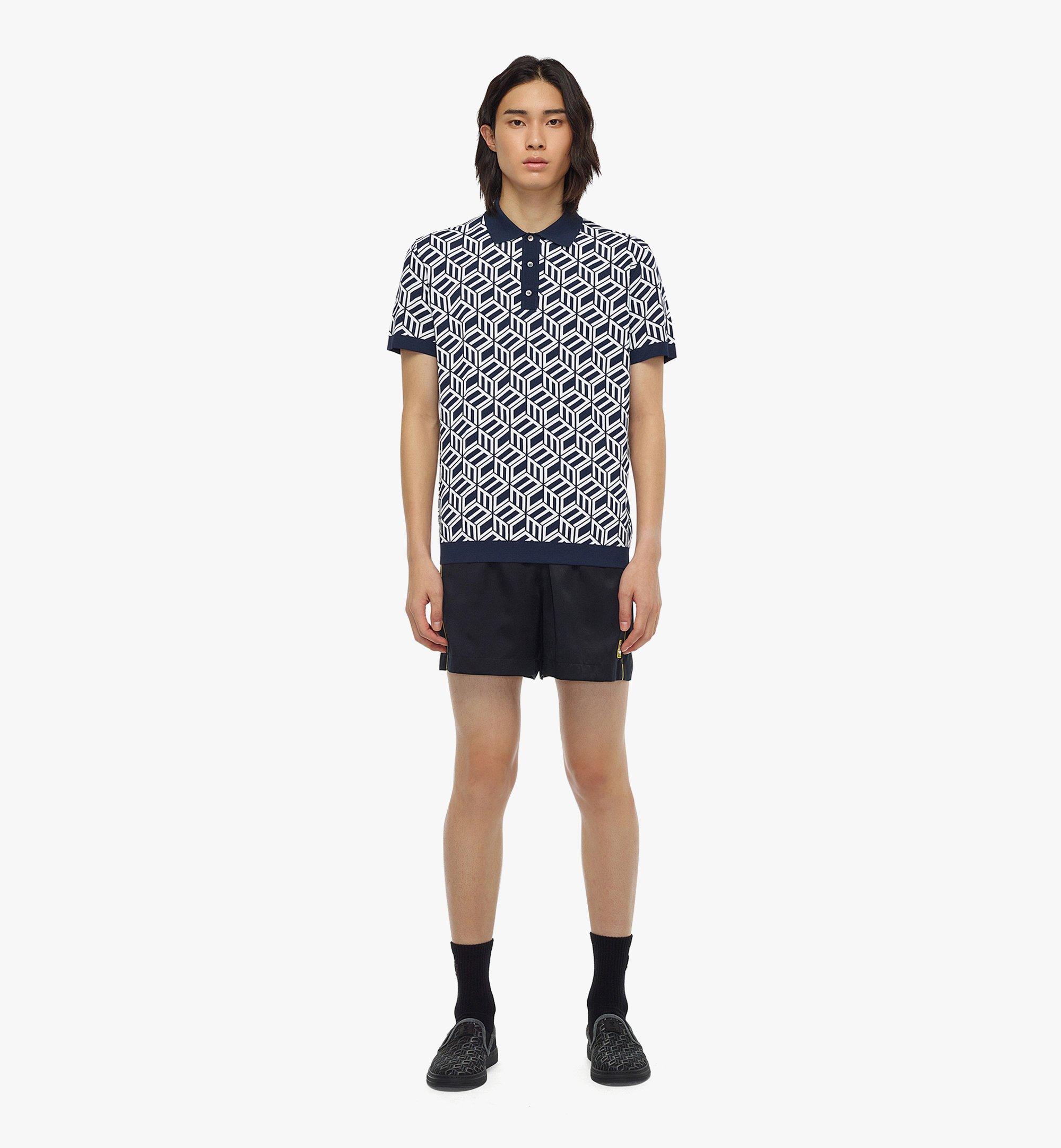 MCM 男士Cubic Monogram 针织Polo衫 Blue MHTCSCK03L32XL 更多视角 2
