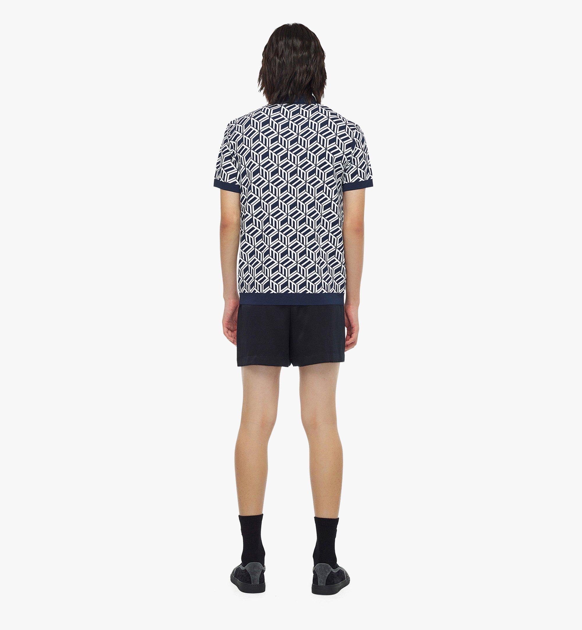 MCM 男士Cubic Monogram 针织Polo衫 Blue MHTCSCK03L32XL 更多视角 2