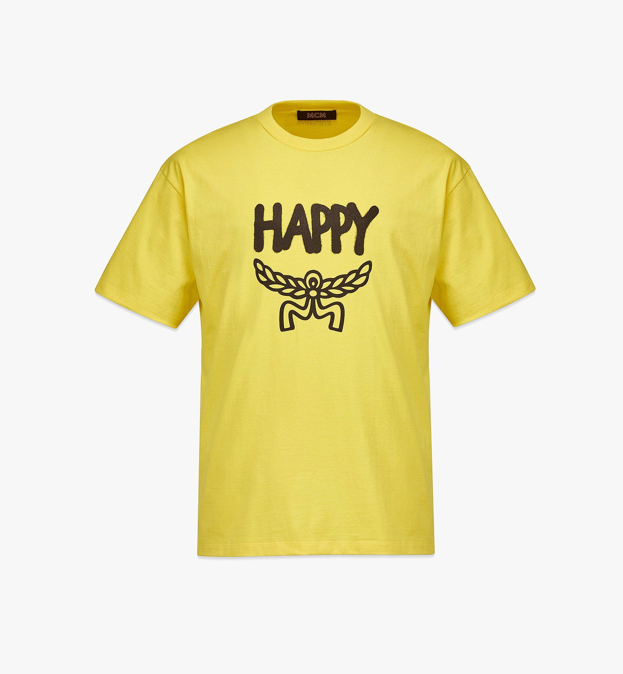 MCM Men’s MCM Collection Happy T-Shirt in Organic Cotton Yellow MHTCSMM03Y300L Alternate View 1