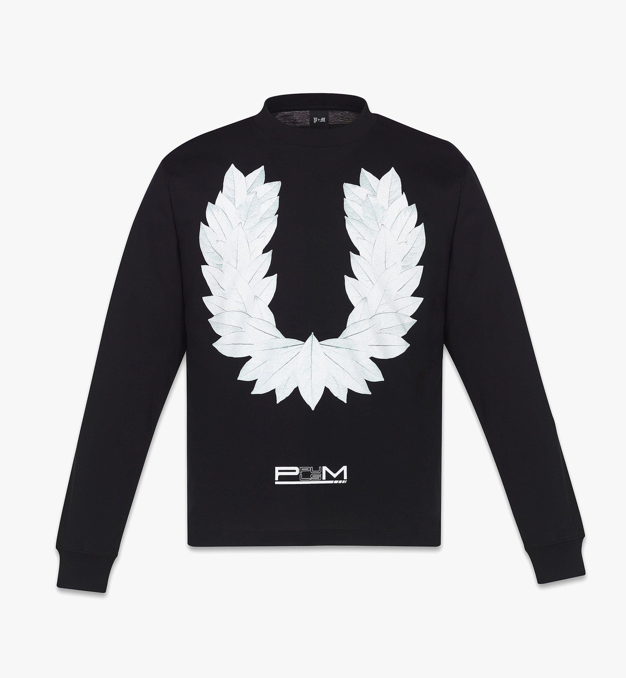 MCM PHENOMENON+MCM Laurel Print Long Sleeve T-Shirt Black MHTDAJP01BK00S ほかの角度から見る 1