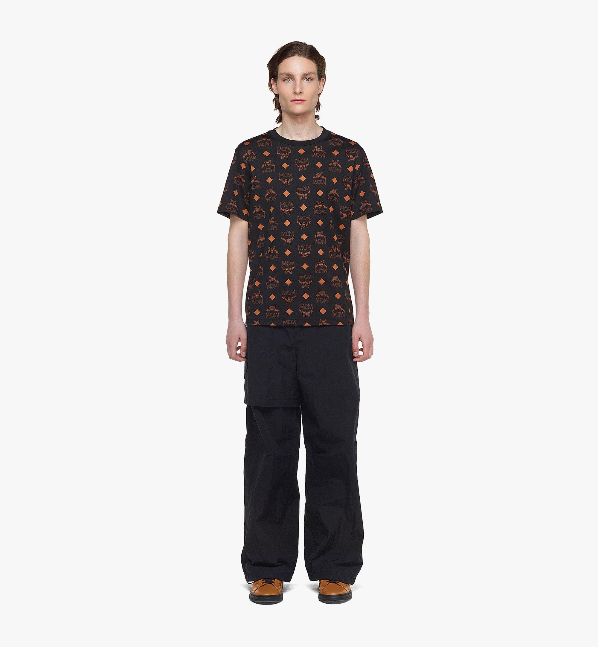 MCM Maxi Monogram Print T-Shirt in Organic Cotton Black MHTDAMM01BK00L Alternate View 2