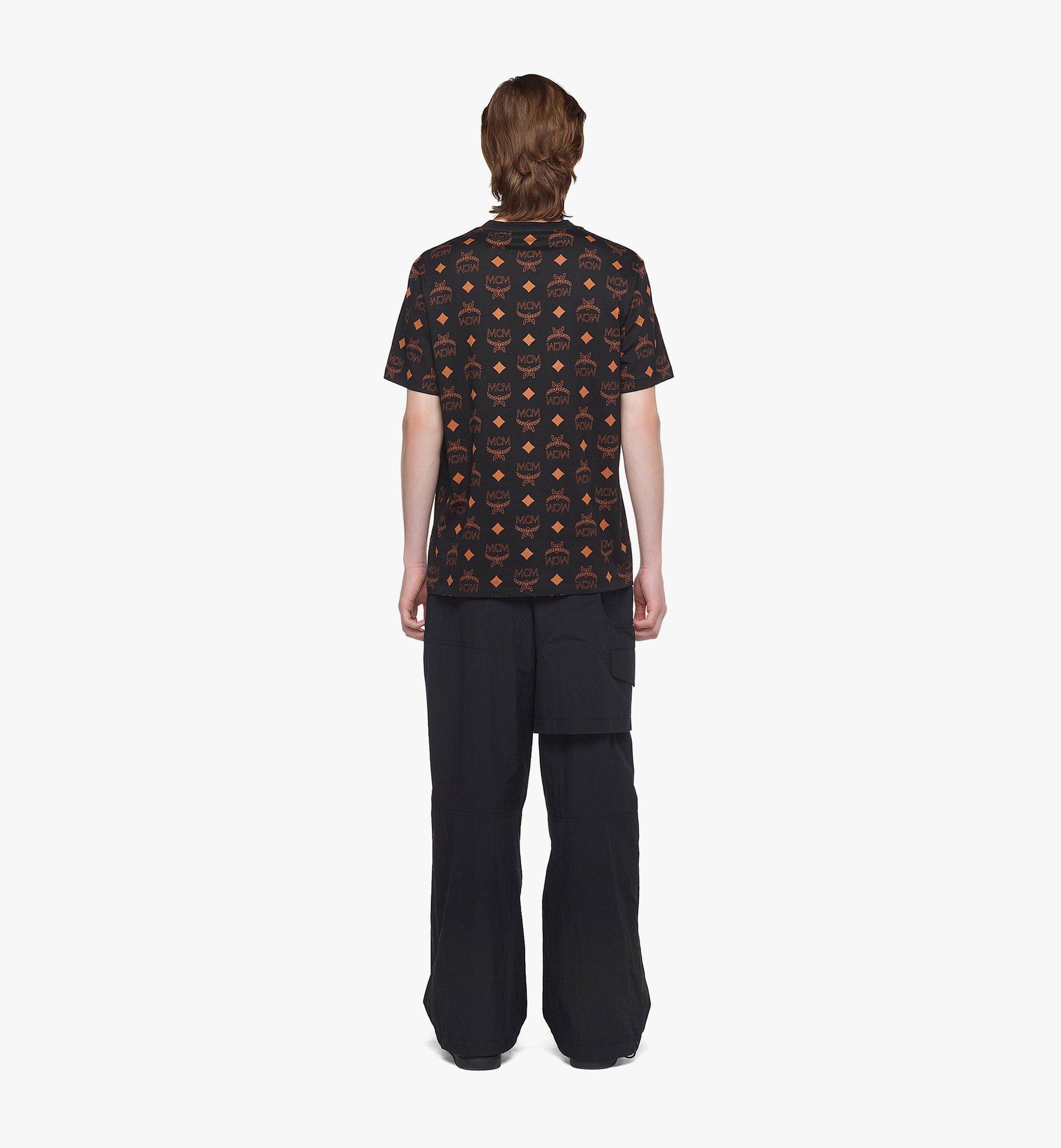 MCM Maxi Monogram Print T-Shirt in Organic Cotton Black MHTDAMM01BK00L Alternate View 3