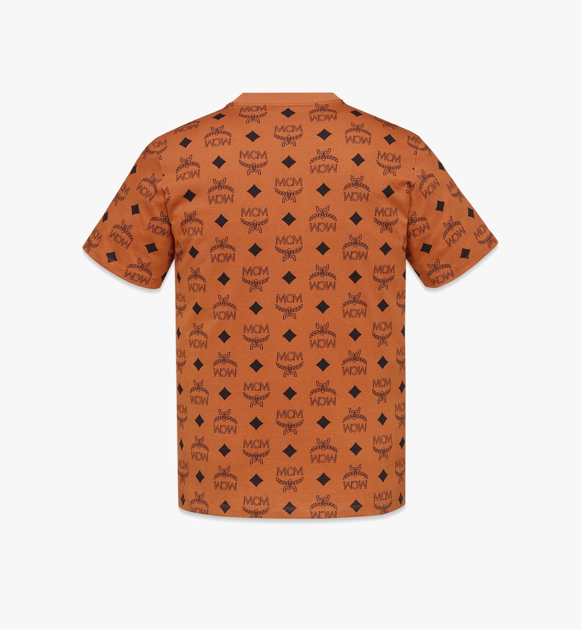 MCM Maxi Monogram Print T-Shirt in Organic Cotton Cognac MHTDAMM01CO2XL Alternate View 1