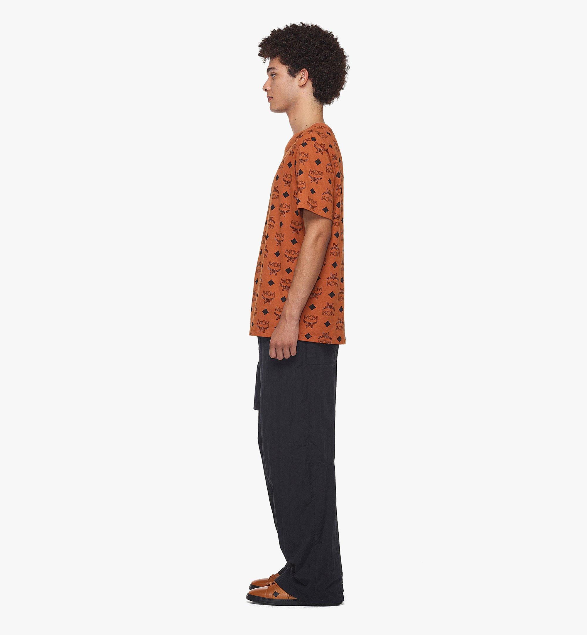 MCM Maxi Monogram Print T-Shirt in Organic Cotton Cognac MHTDAMM01CO2XL Alternate View 2