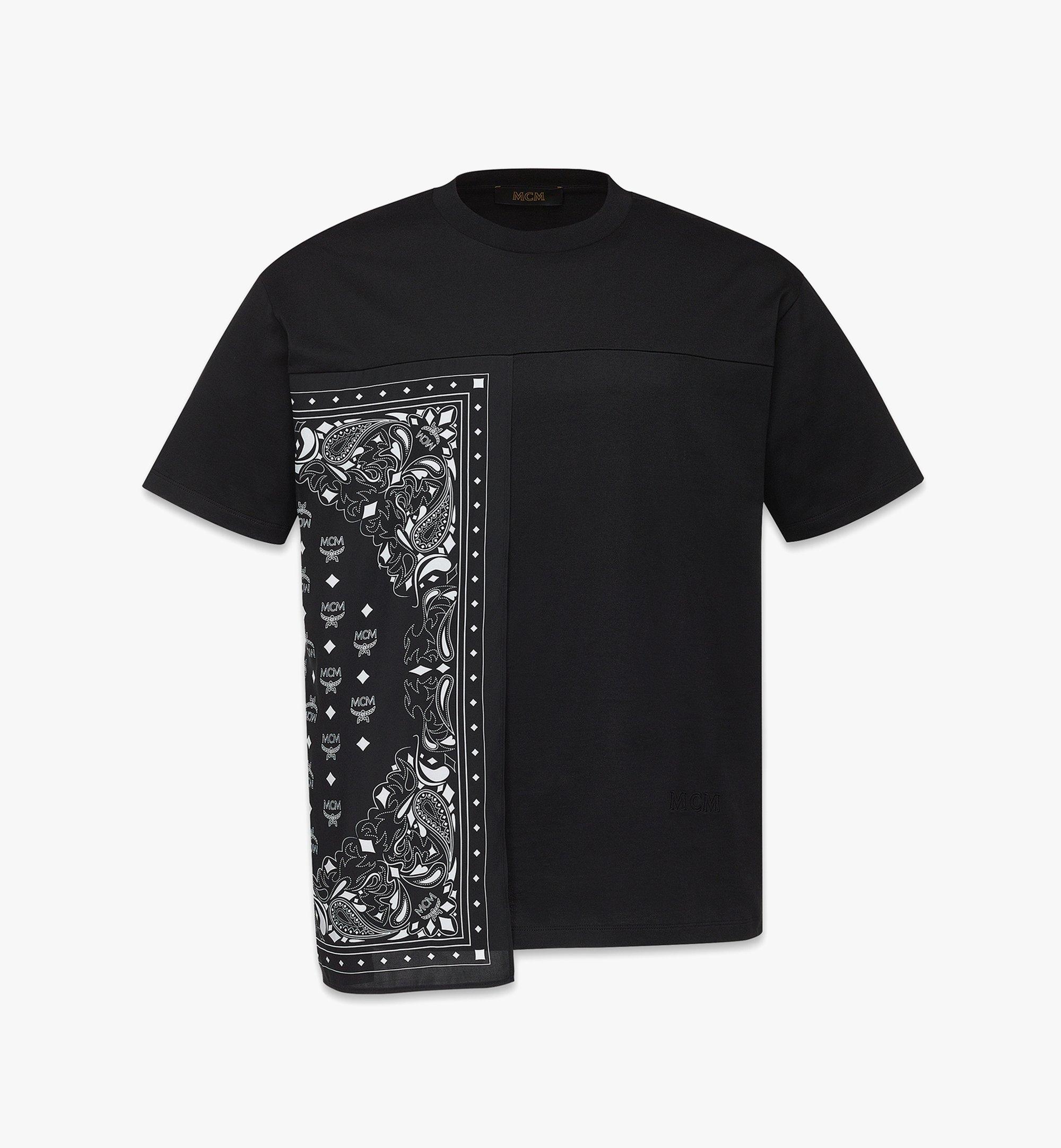 MCM Bandana T-Shirt in Organic Cotton Black MHTDAMM02BK00L ほかの角度から見る 1