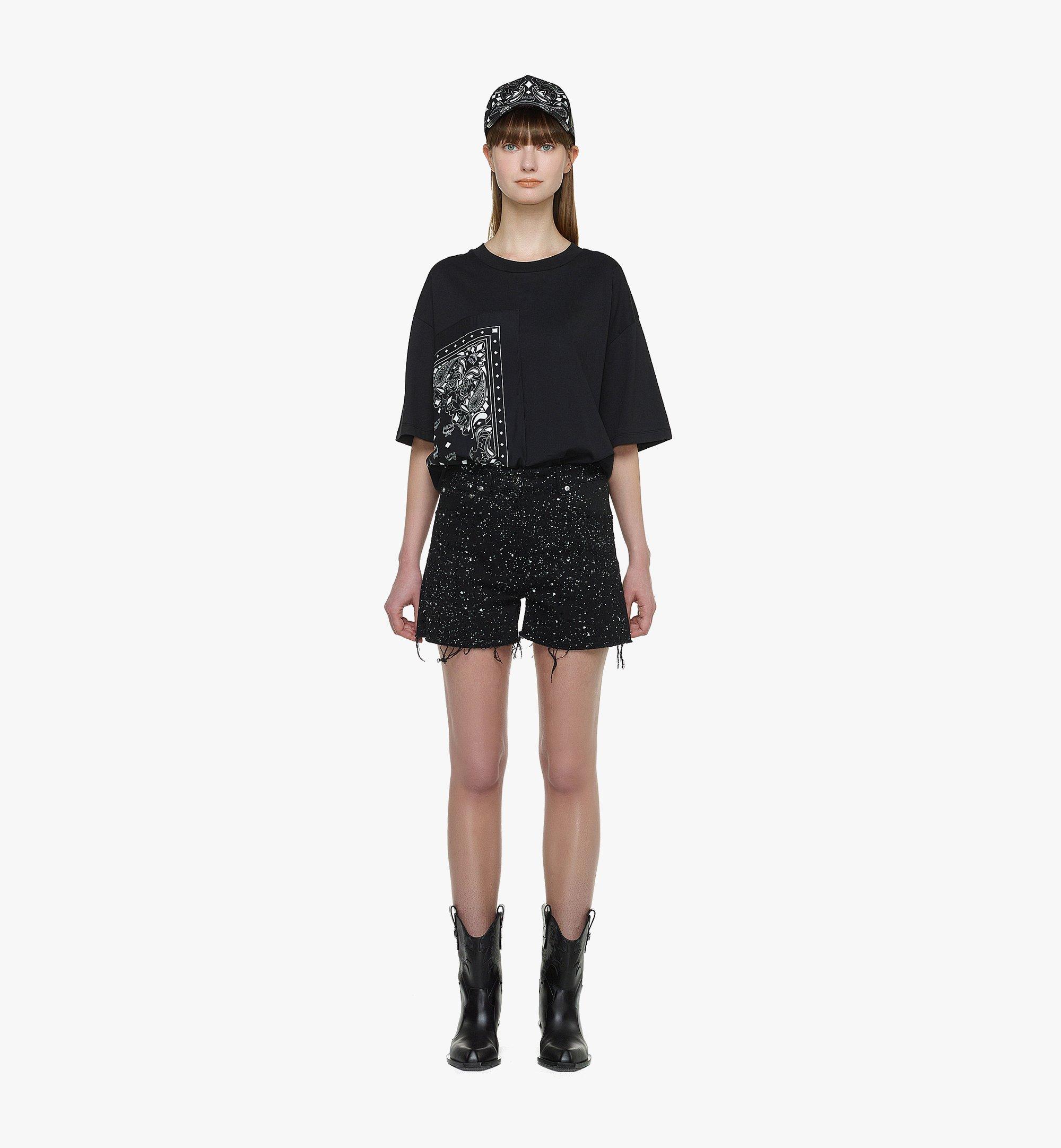 MCM Bandana T-Shirt in Organic Cotton Black MHTDAMM02BK00L ほかの角度から見る 4
