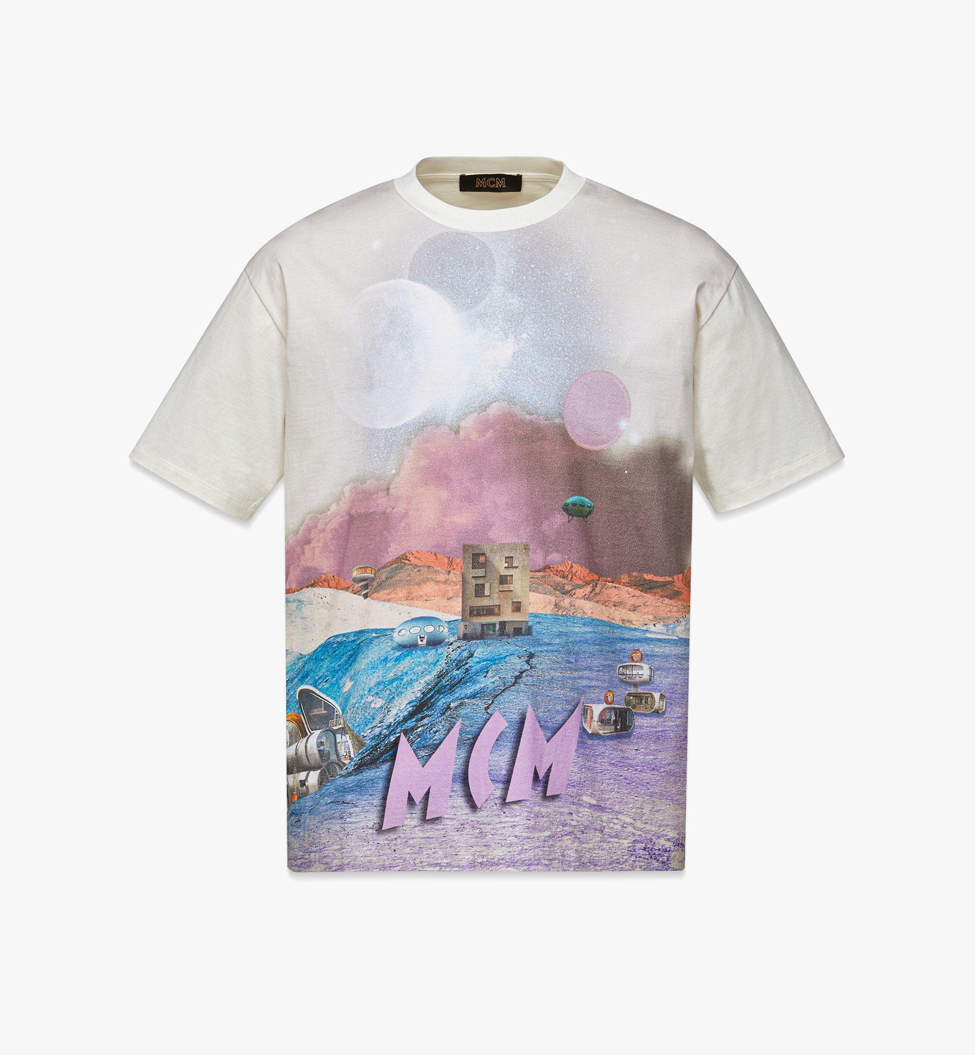MCM Retro Futurism Print T-Shirt in Organic Cotton White MHTDAMM03WG0XL ほかの角度から見る 1