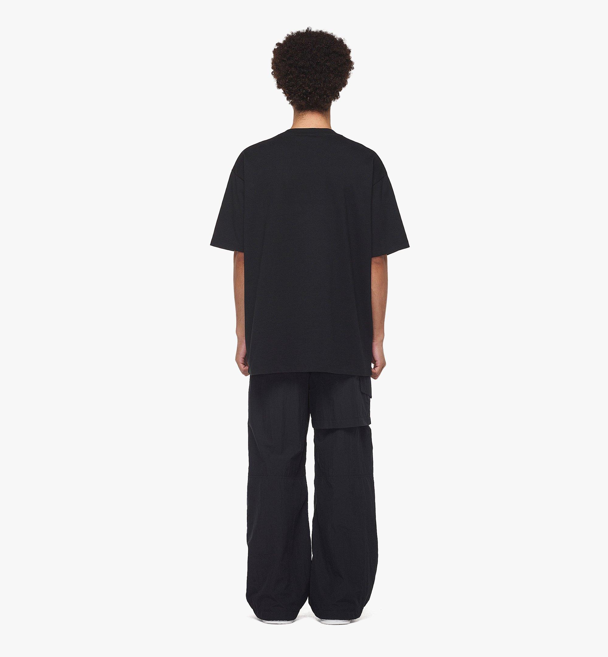 MCM フローラルプリント ロゴ Tシャツ - オーガニックコットン Black MHTDAMM07BK00M ほかの角度から見る 3
