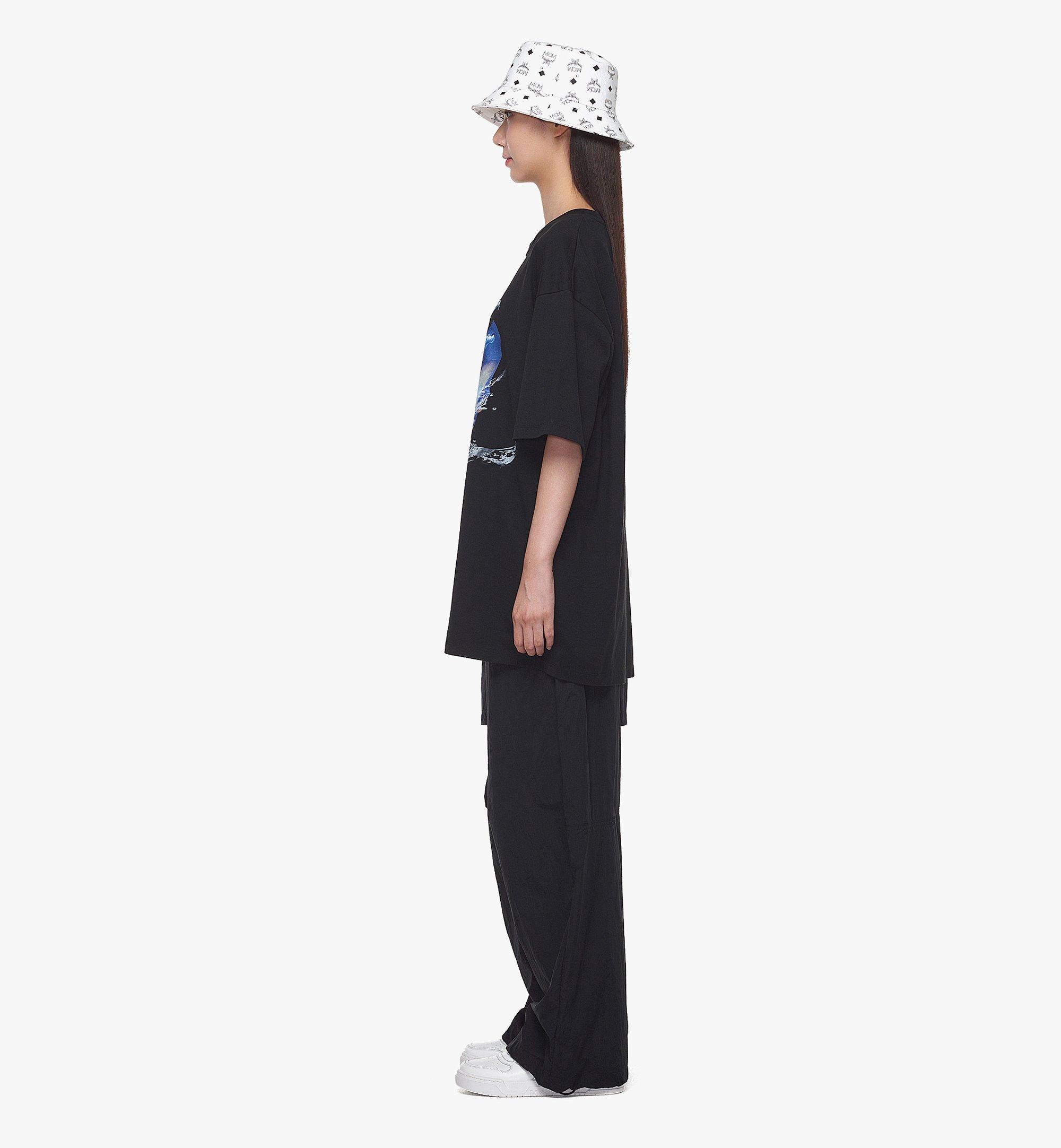 MCM フローラルプリント ロゴ Tシャツ - オーガニックコットン Black MHTDAMM07BK00M ほかの角度から見る 5