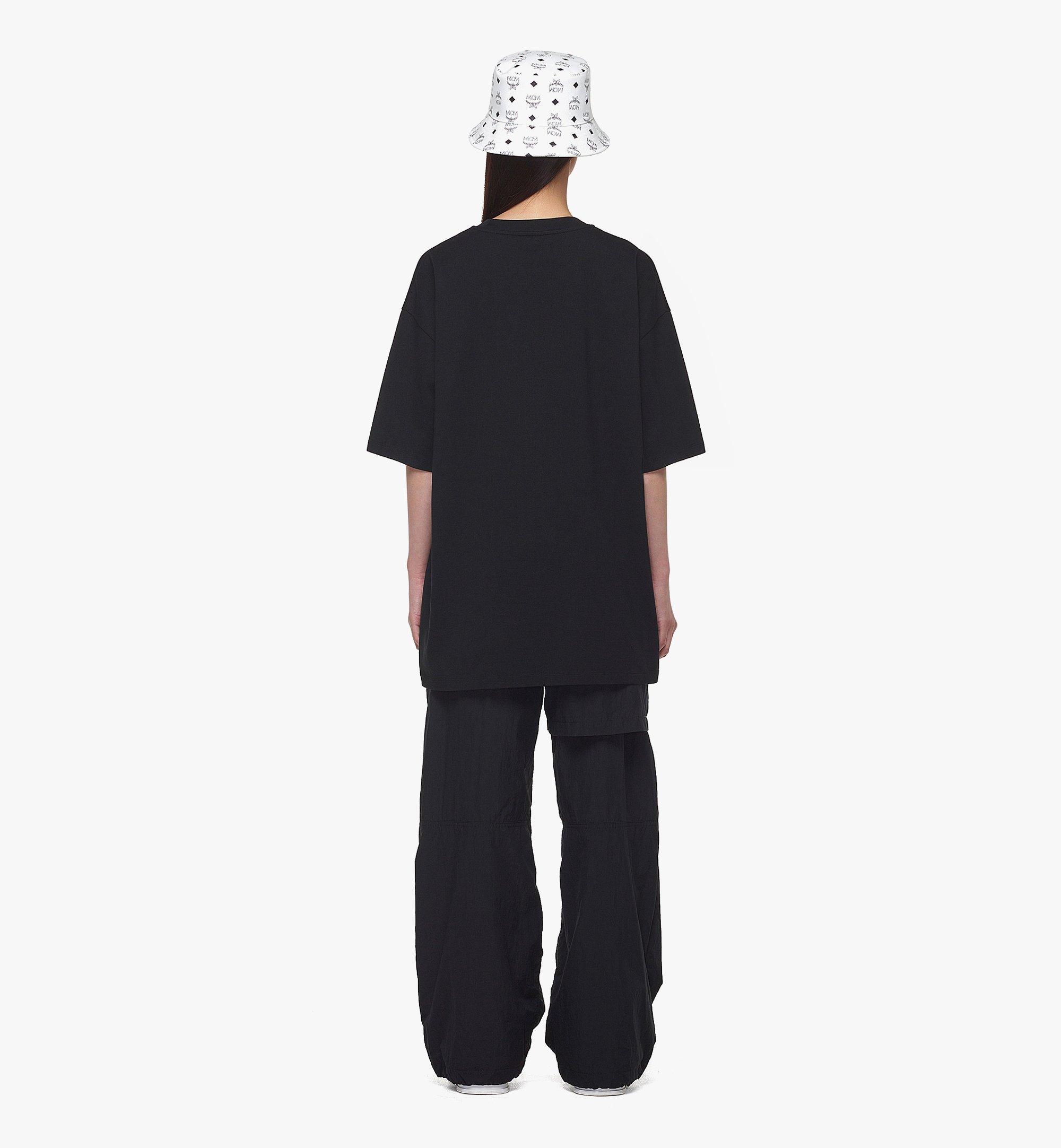 MCM フローラルプリント ロゴ Tシャツ - オーガニックコットン Black MHTDAMM07BK00M ほかの角度から見る 6