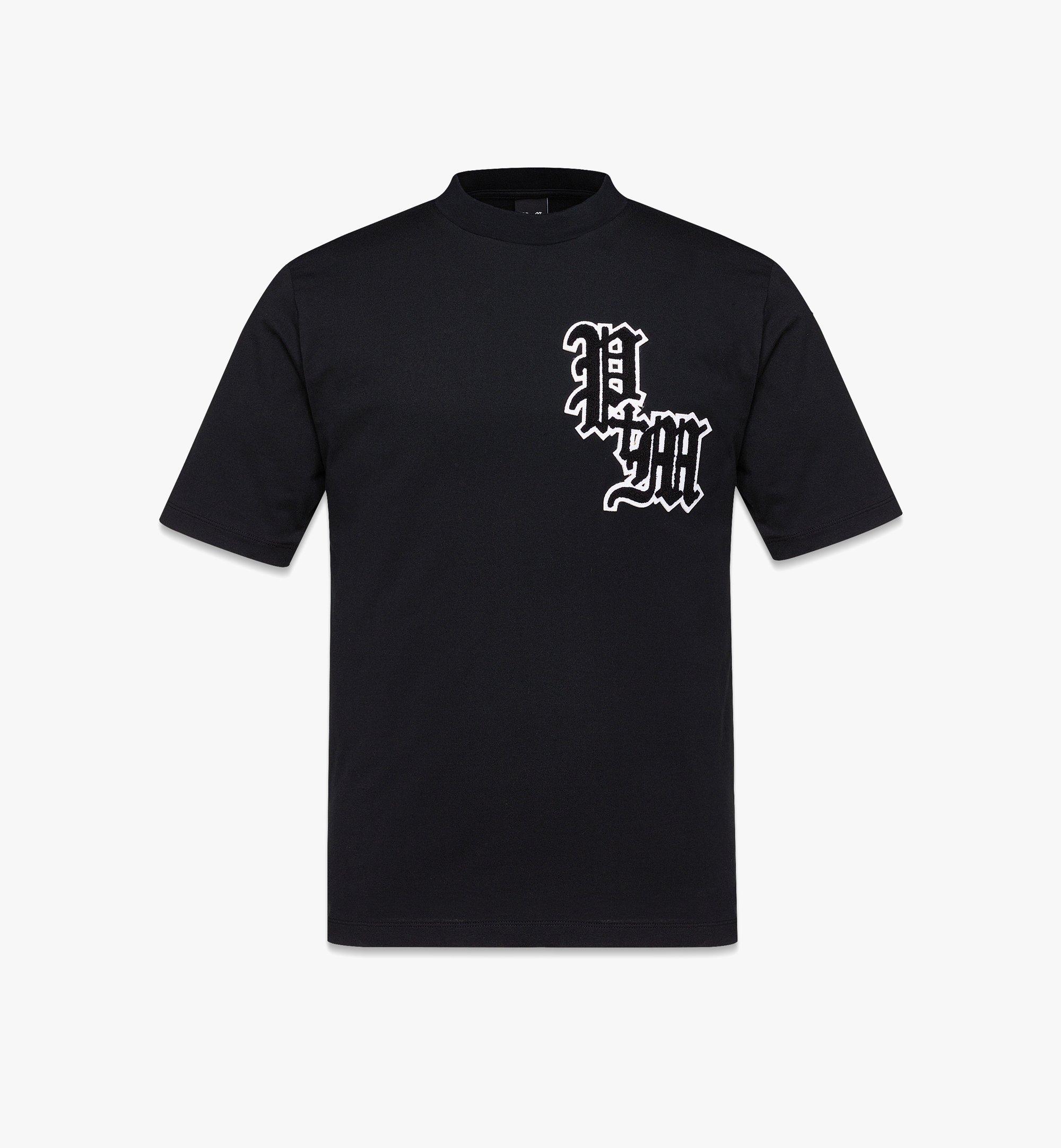 Small PHENOMENON+MCM メンズ ビッグ ヴィセトス ロゴ Tシャツ Black